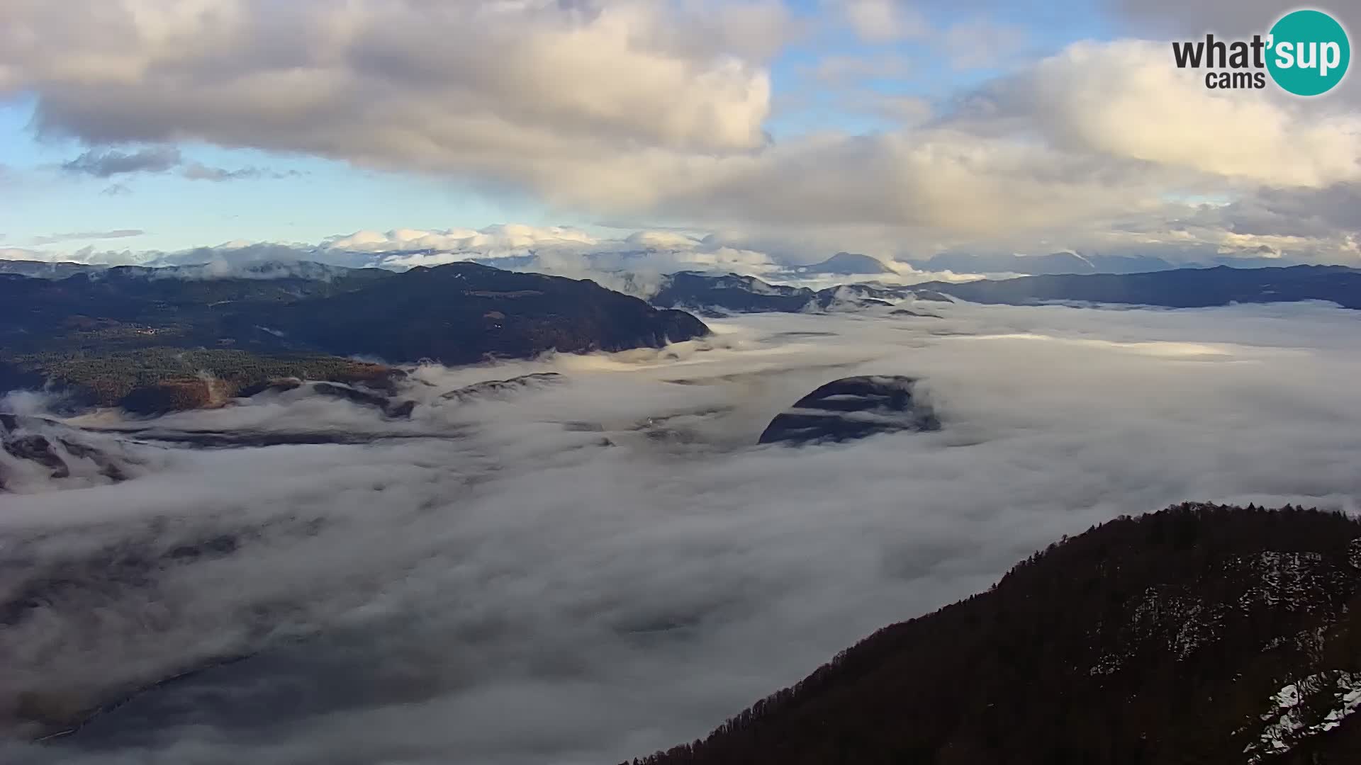 Webcam Bohinj See und Triglav – Blick vom Skigebiet Vogel