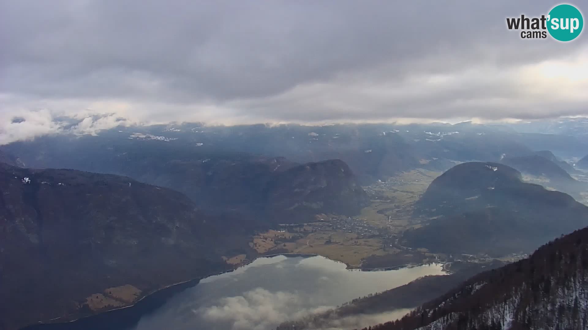 Webcam lac de Bohinj et Triglav – vue depuis la station de ski de Vogel