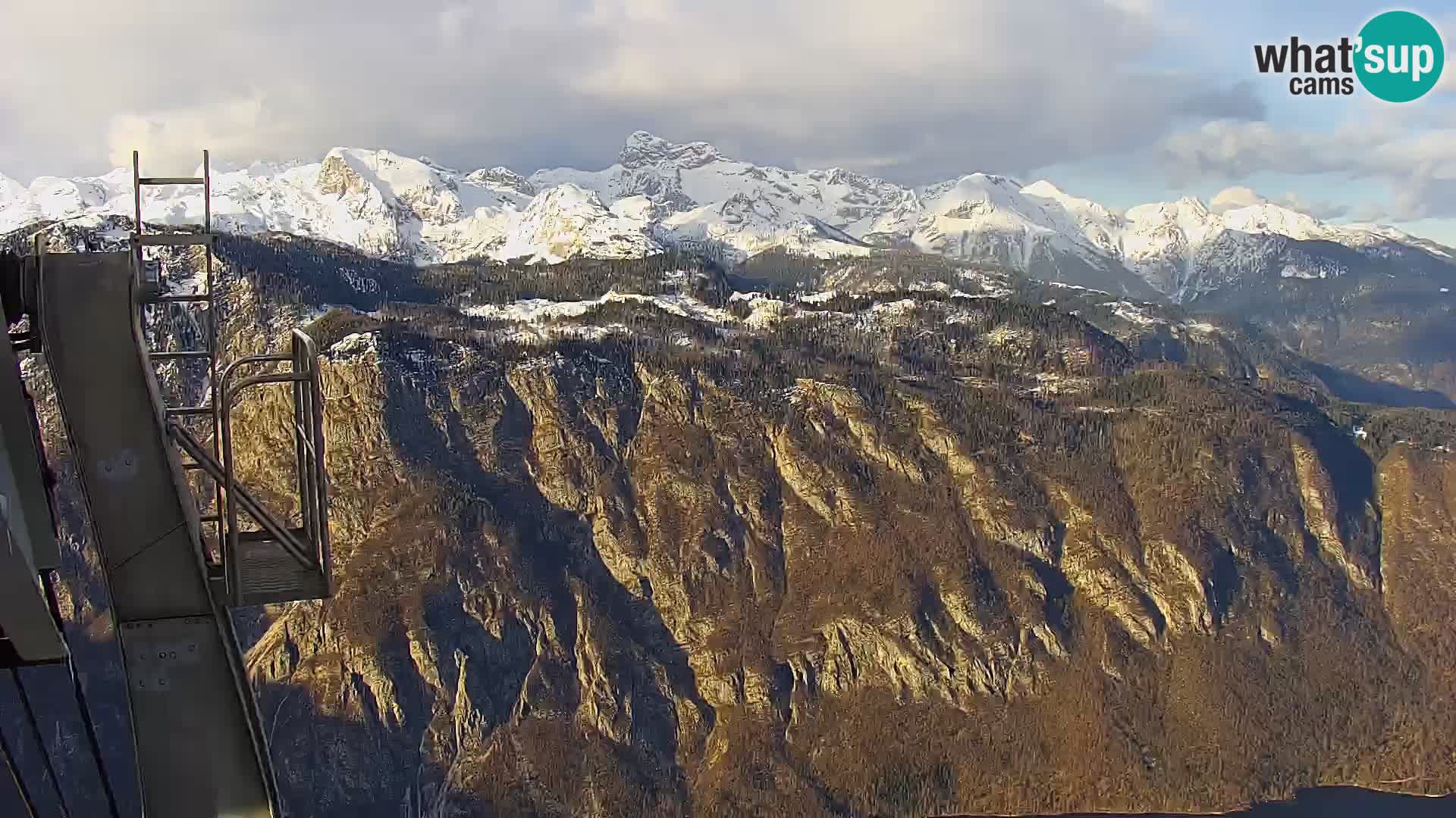Webcam lac de Bohinj et Triglav – vue depuis la station de ski de Vogel