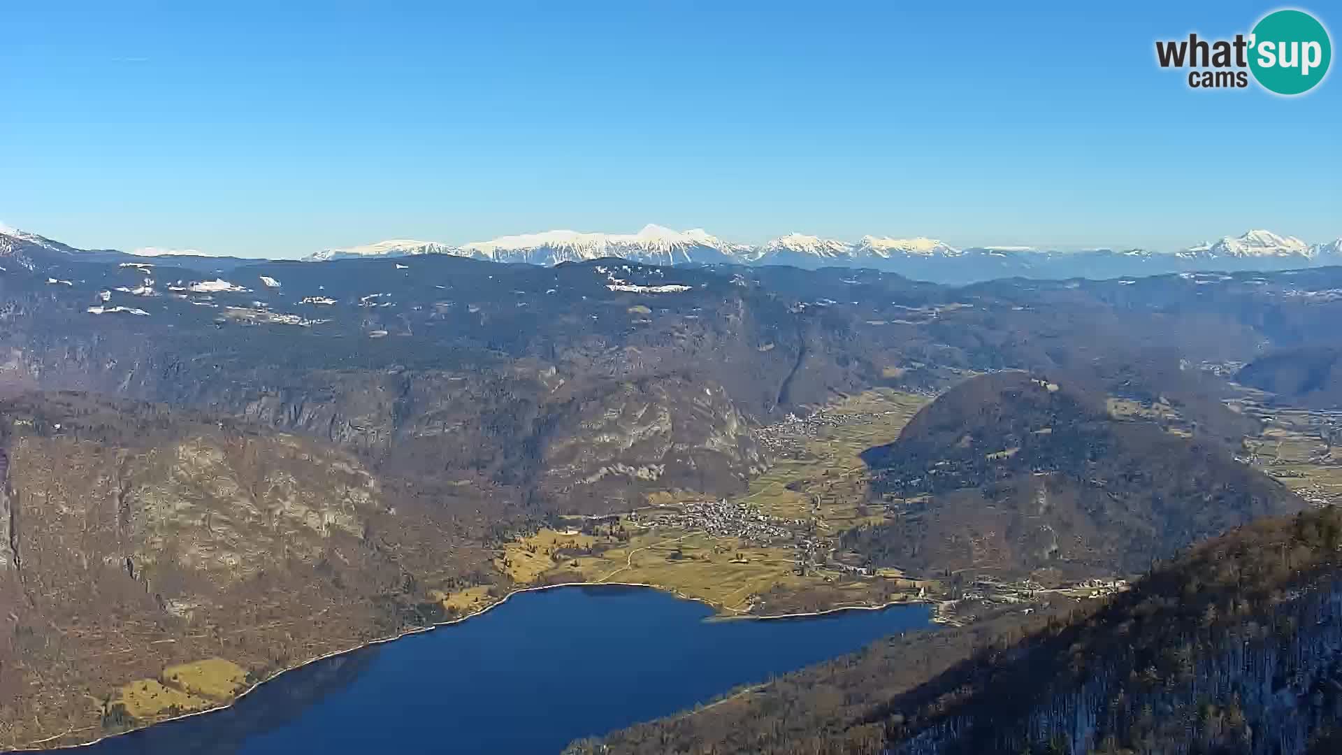 Cámara web del lago Bohinj y Triglav – vista desde la estación de esquí de Vogel