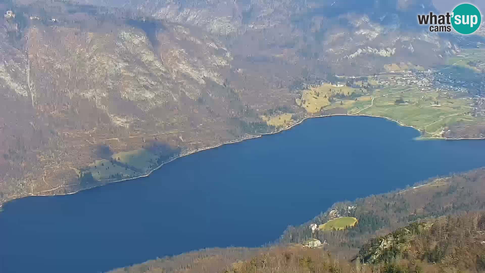 Webcam Bohinj See und Triglav – Blick vom Skigebiet Vogel