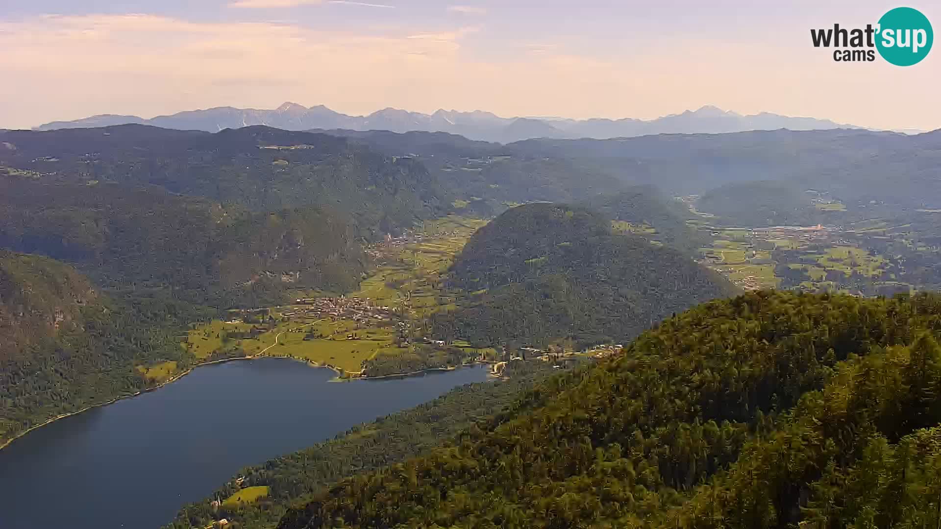 Webcam Bohinj See und Triglav – Blick vom Skigebiet Vogel