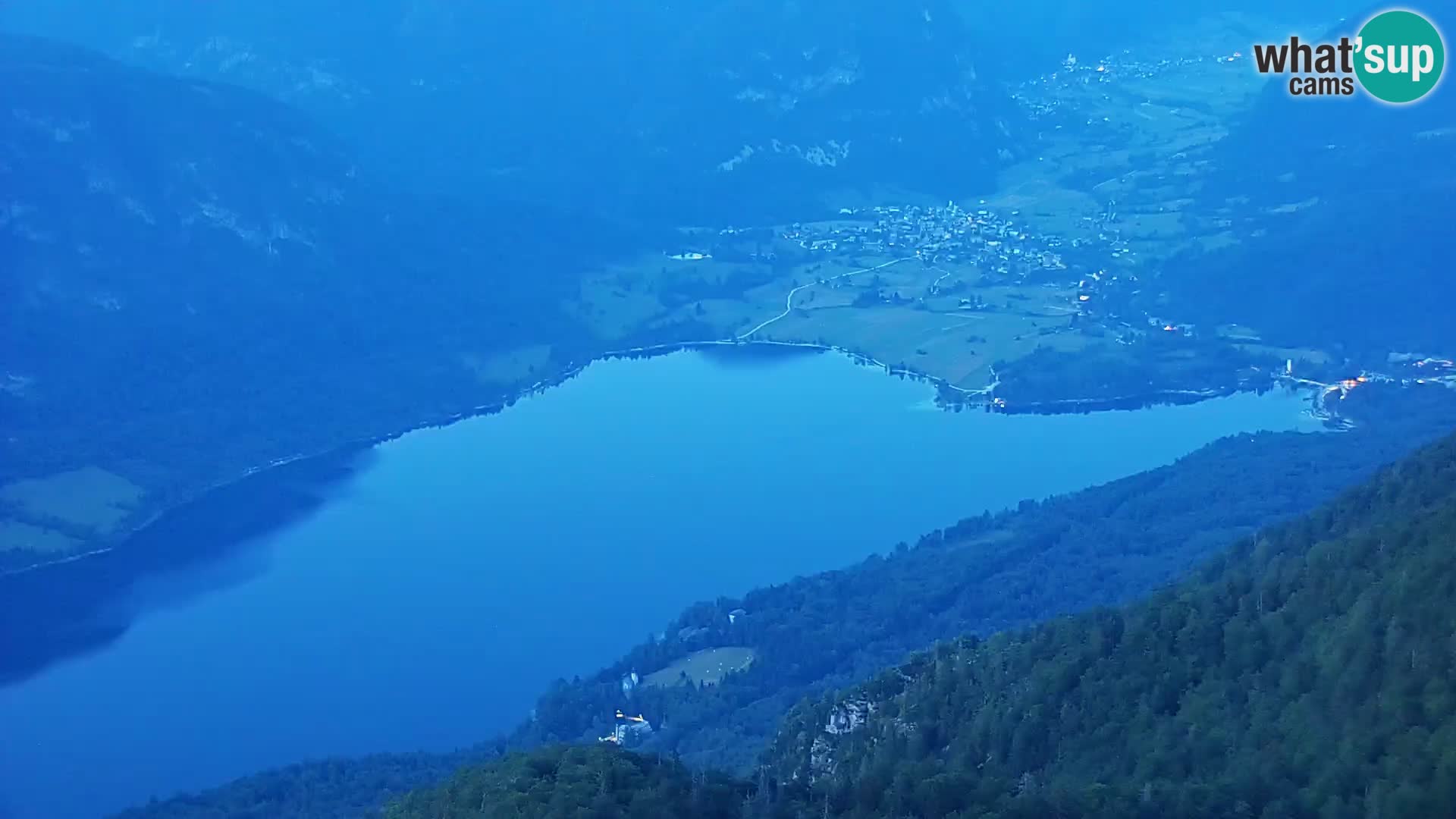 Webcam lac de Bohinj et Triglav – vue depuis la station de ski de Vogel