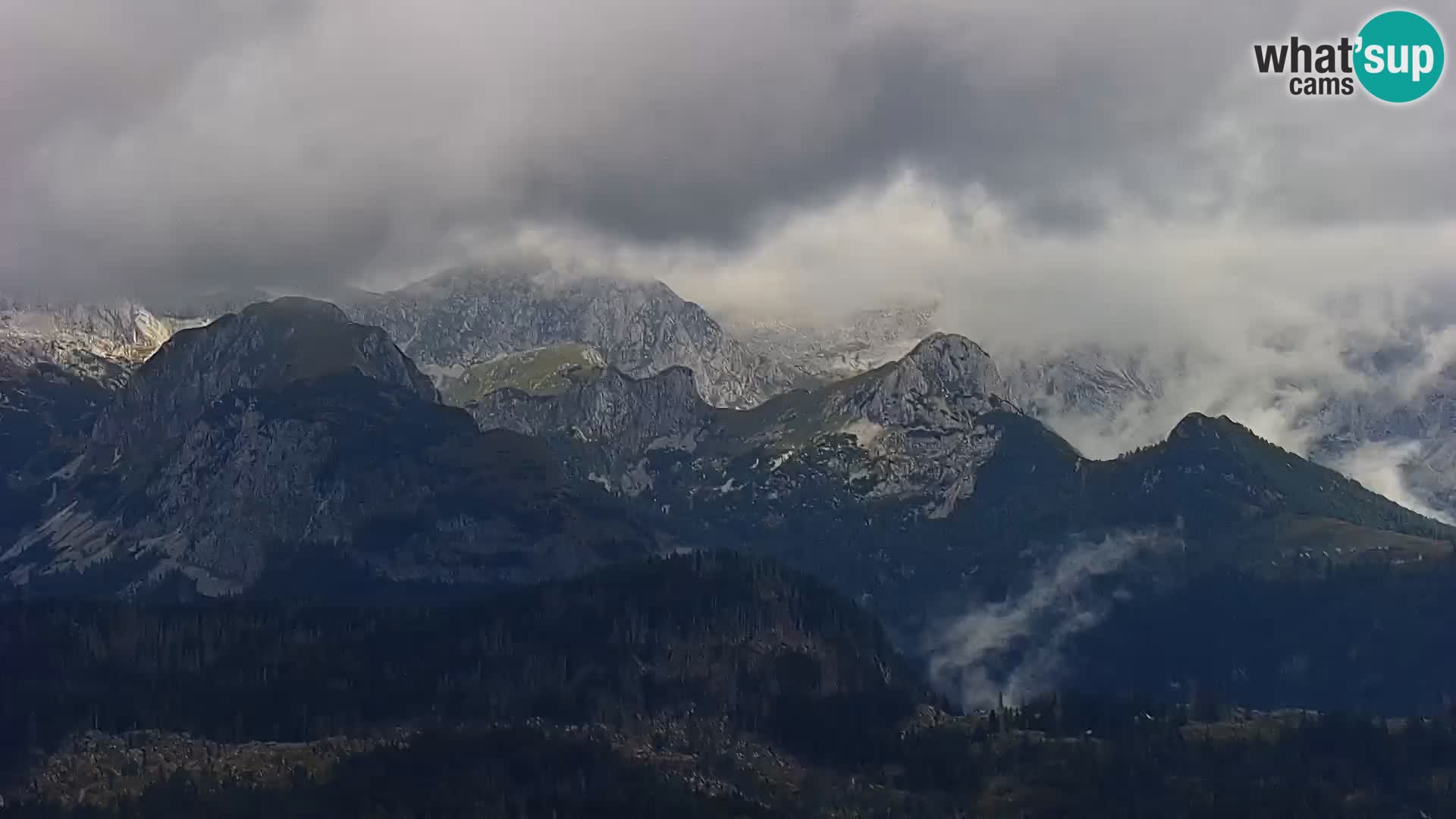 Webcam lac de Bohinj et Triglav – vue depuis la station de ski de Vogel