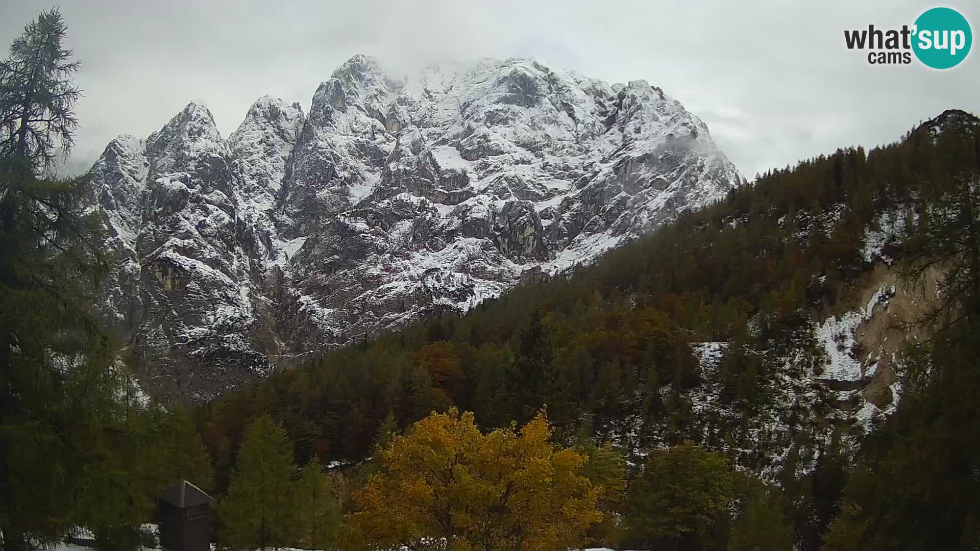 Vršič LIVE Webcam Haus Erjavčeva – Blick auf PRISOJNIK – Slowenien