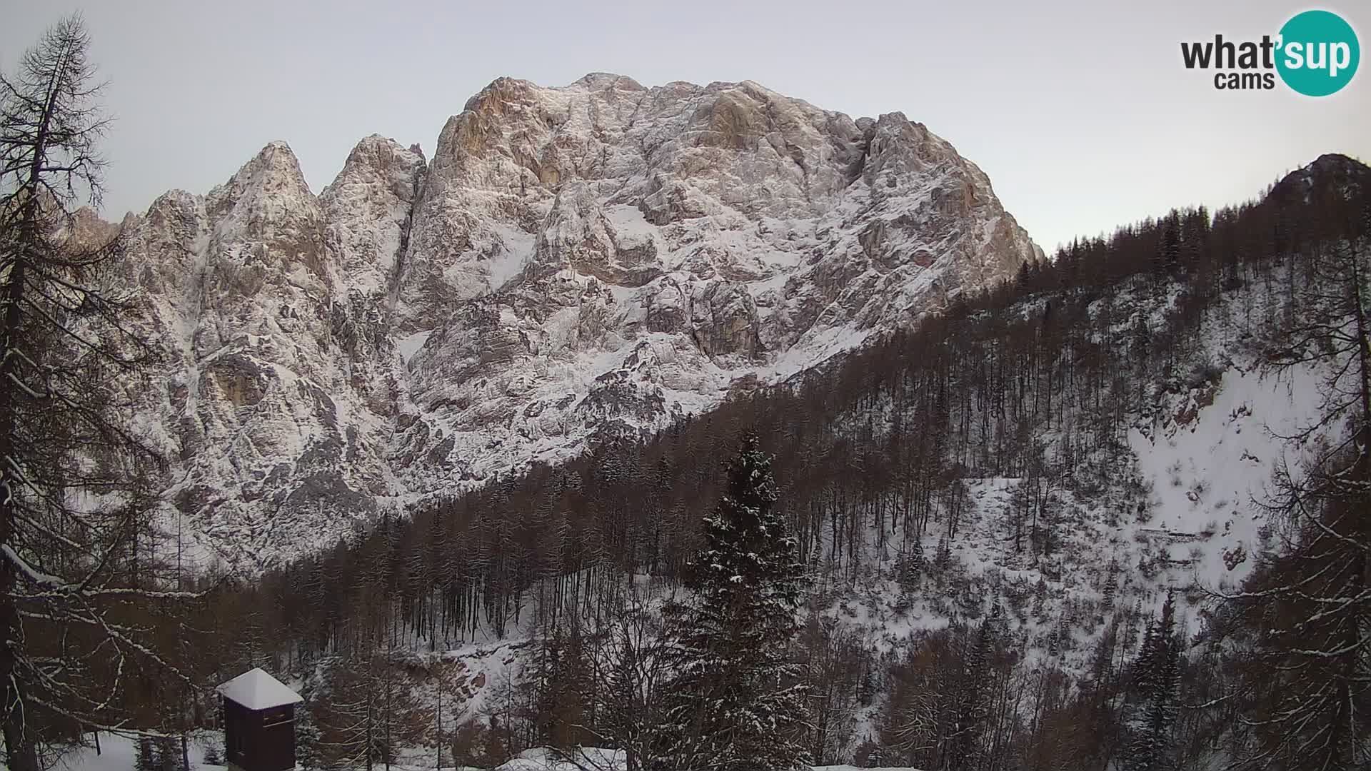 Vršič LIVE webcam casa Erjavčeva – vista sul PRISOJNIK – Slovenia