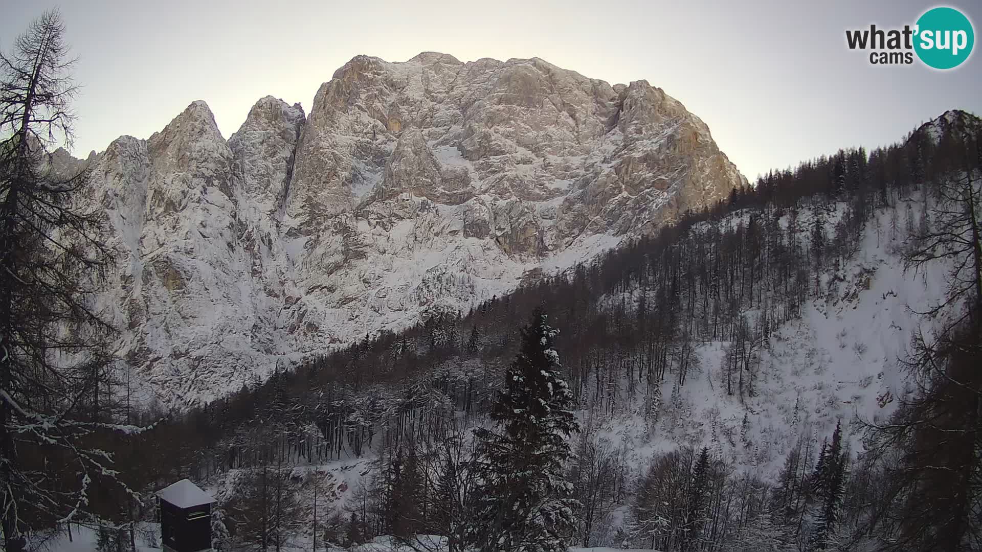 Vršič LIVE Webcam Haus Erjavčeva – Blick auf PRISOJNIK – Slowenien