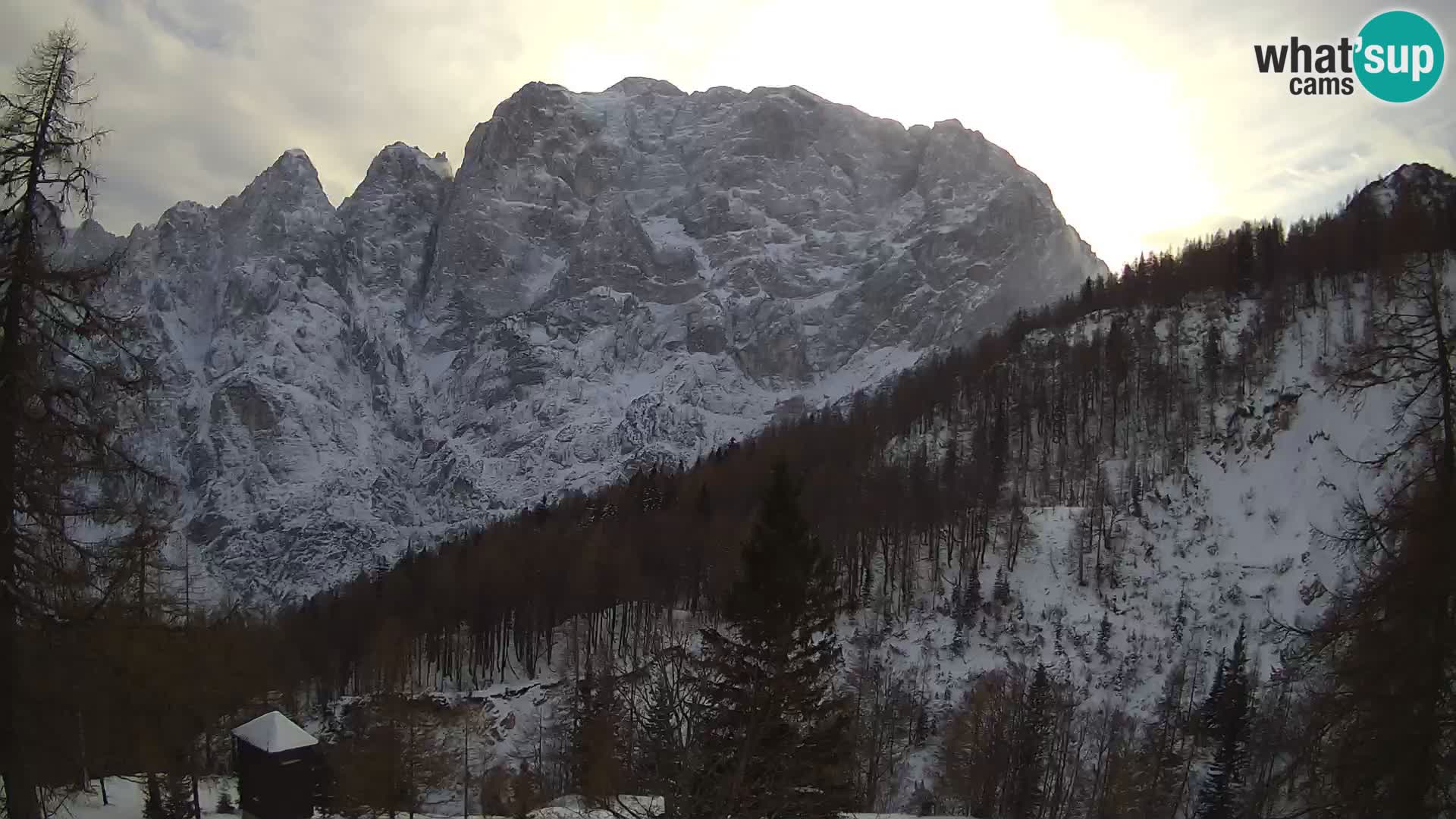 Vršič LIVE Webcam Haus Erjavčeva – Blick auf PRISOJNIK – Slowenien