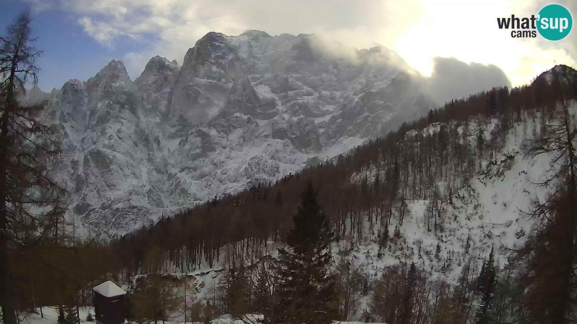 Vršič LIVE Webcam Haus Erjavčeva – Blick auf PRISOJNIK – Slowenien