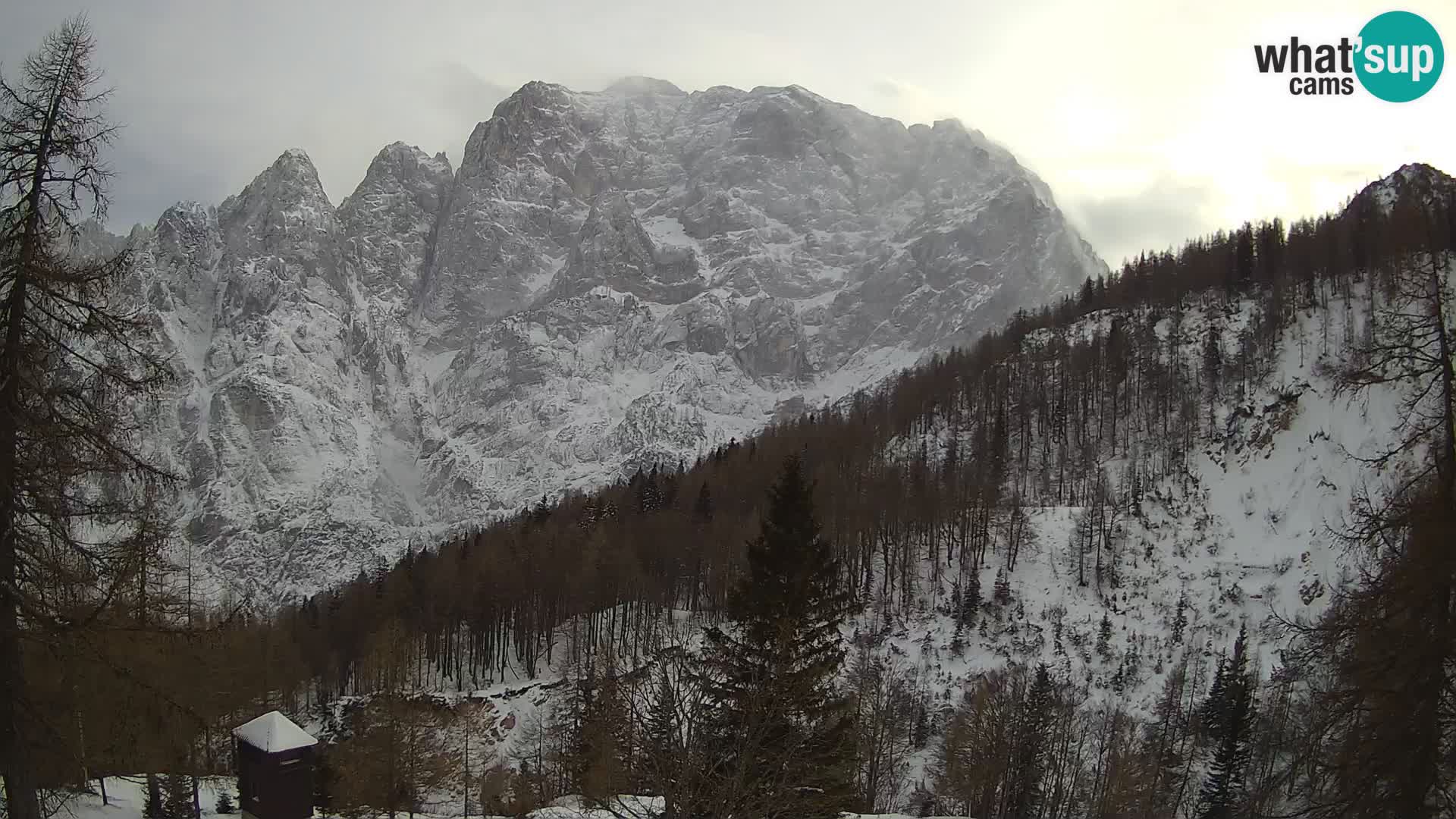 Vršič LIVE webcam Erjavčeva house – view to PRISOJNIK – Slovenia