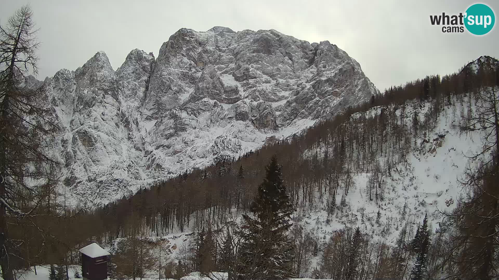 Vršič LIVE webcam Erjavčeva house – view to PRISOJNIK – Slovenia