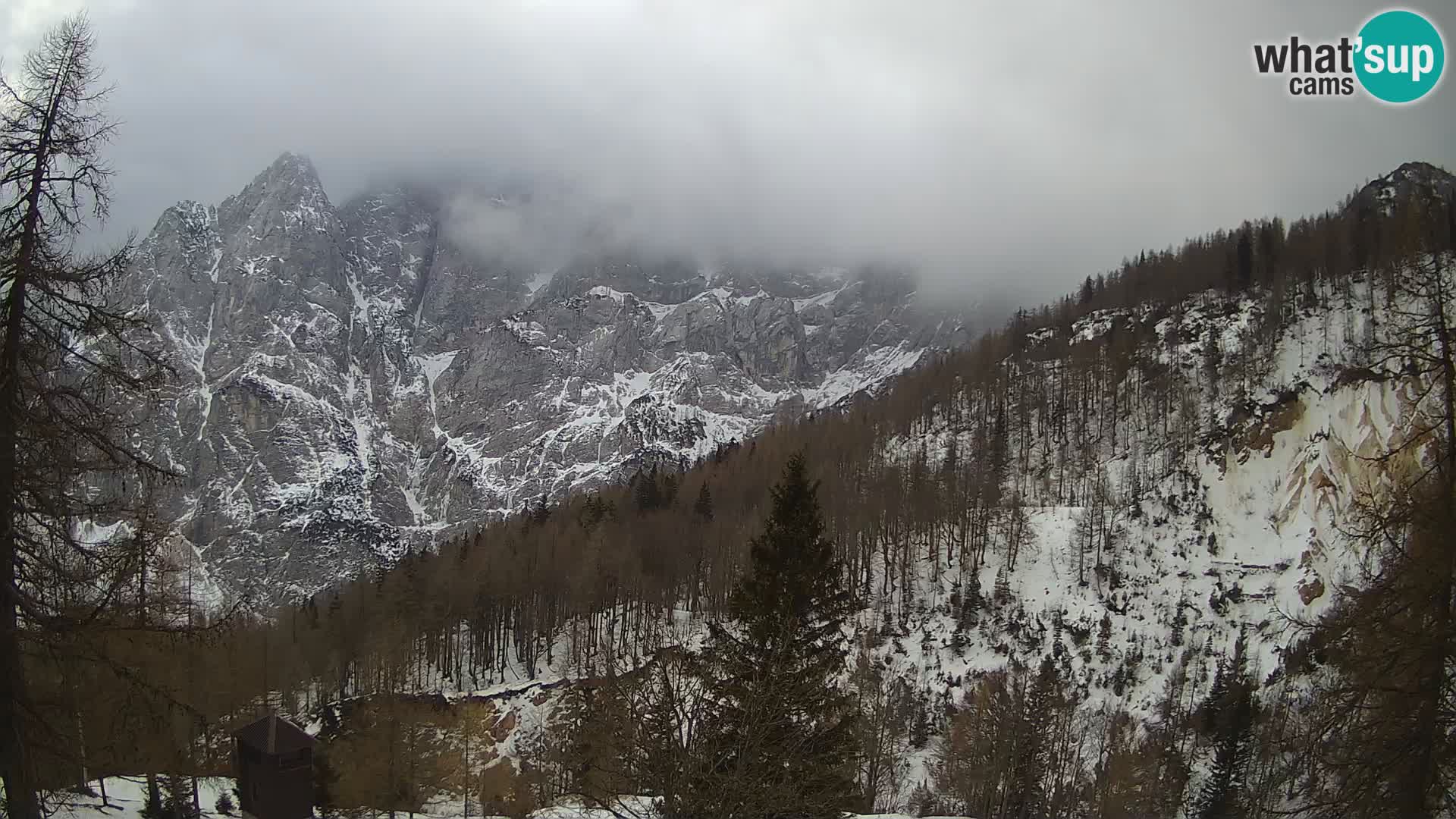 Vršič LIVE webcam casa Erjavčeva – vista sul PRISOJNIK – Slovenia