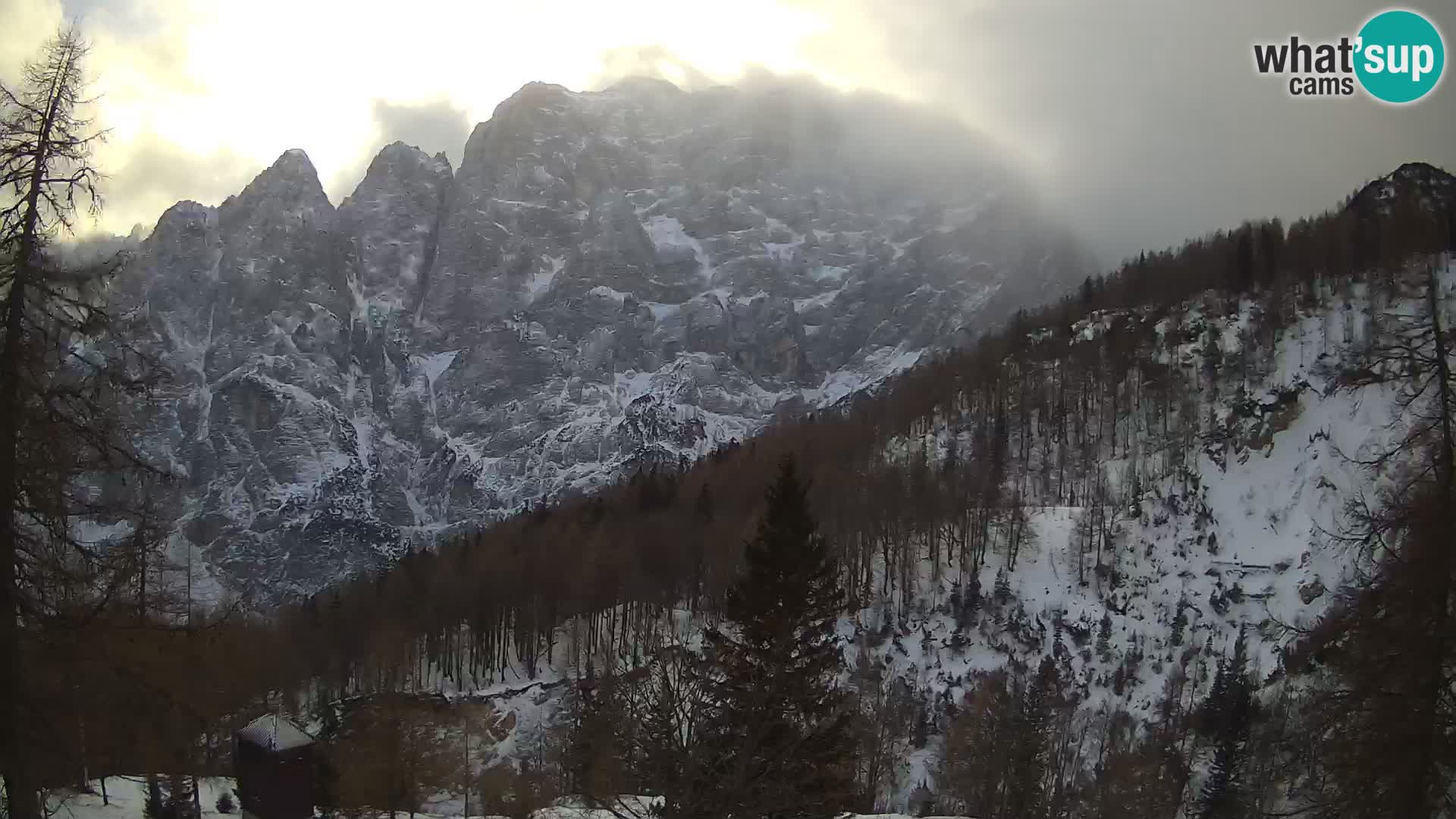 Vršič LIVE webcam Erjavčeva house – view to PRISOJNIK – Slovenia