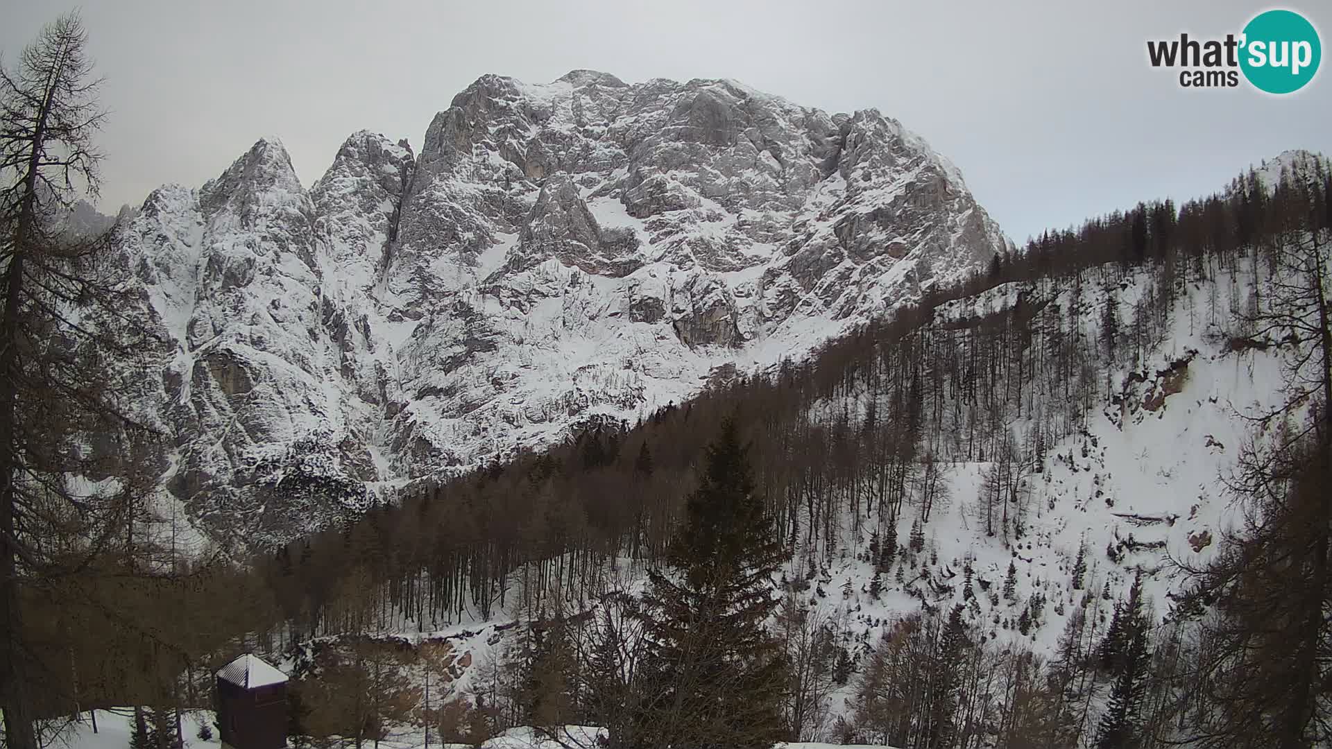 Vršič LIVE webcam Erjavčeva house – view to PRISOJNIK – Slovenia