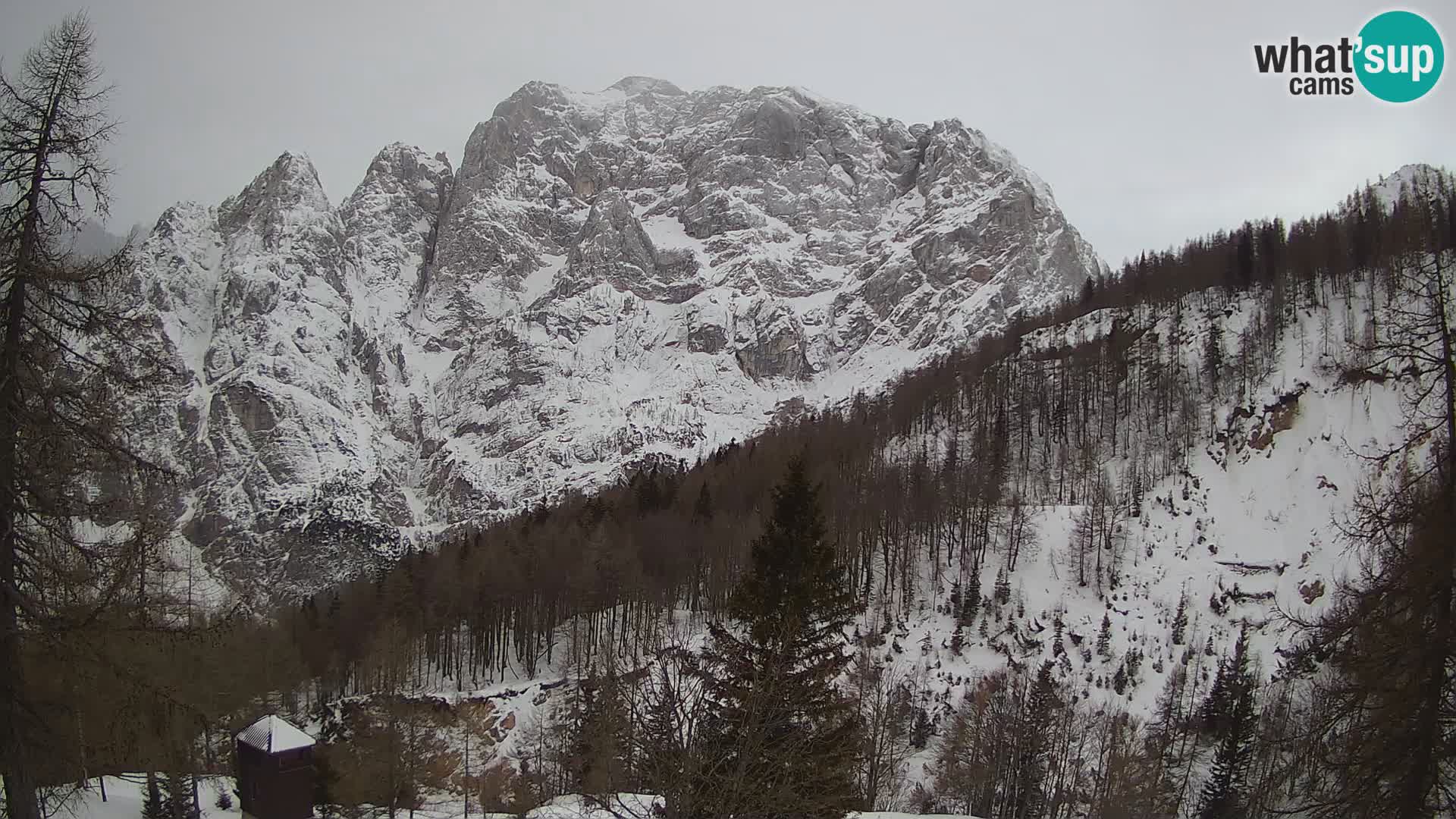 Vršič LIVE webcam Erjavčeva house – view to PRISOJNIK – Slovenia