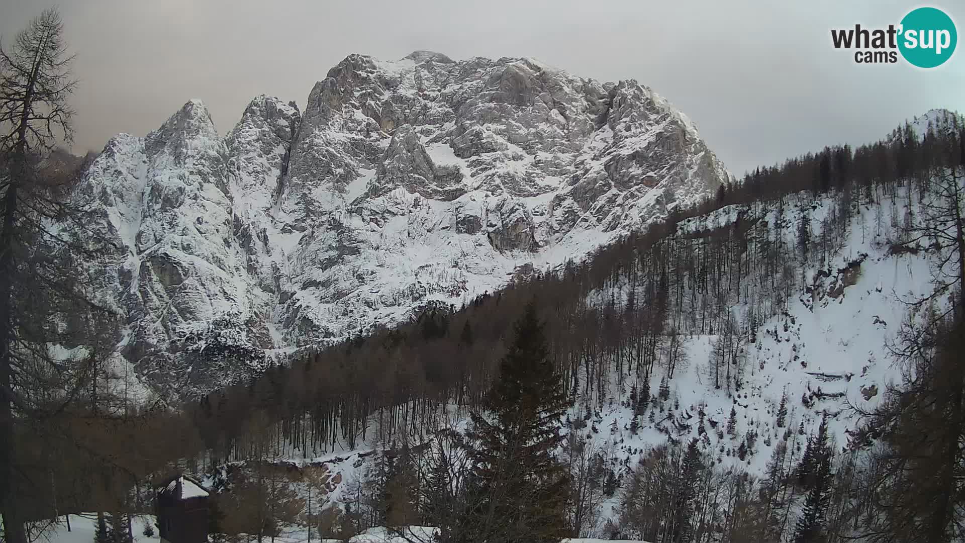 Vršič LIVE webcam Erjavčeva house – view to PRISOJNIK – Slovenia