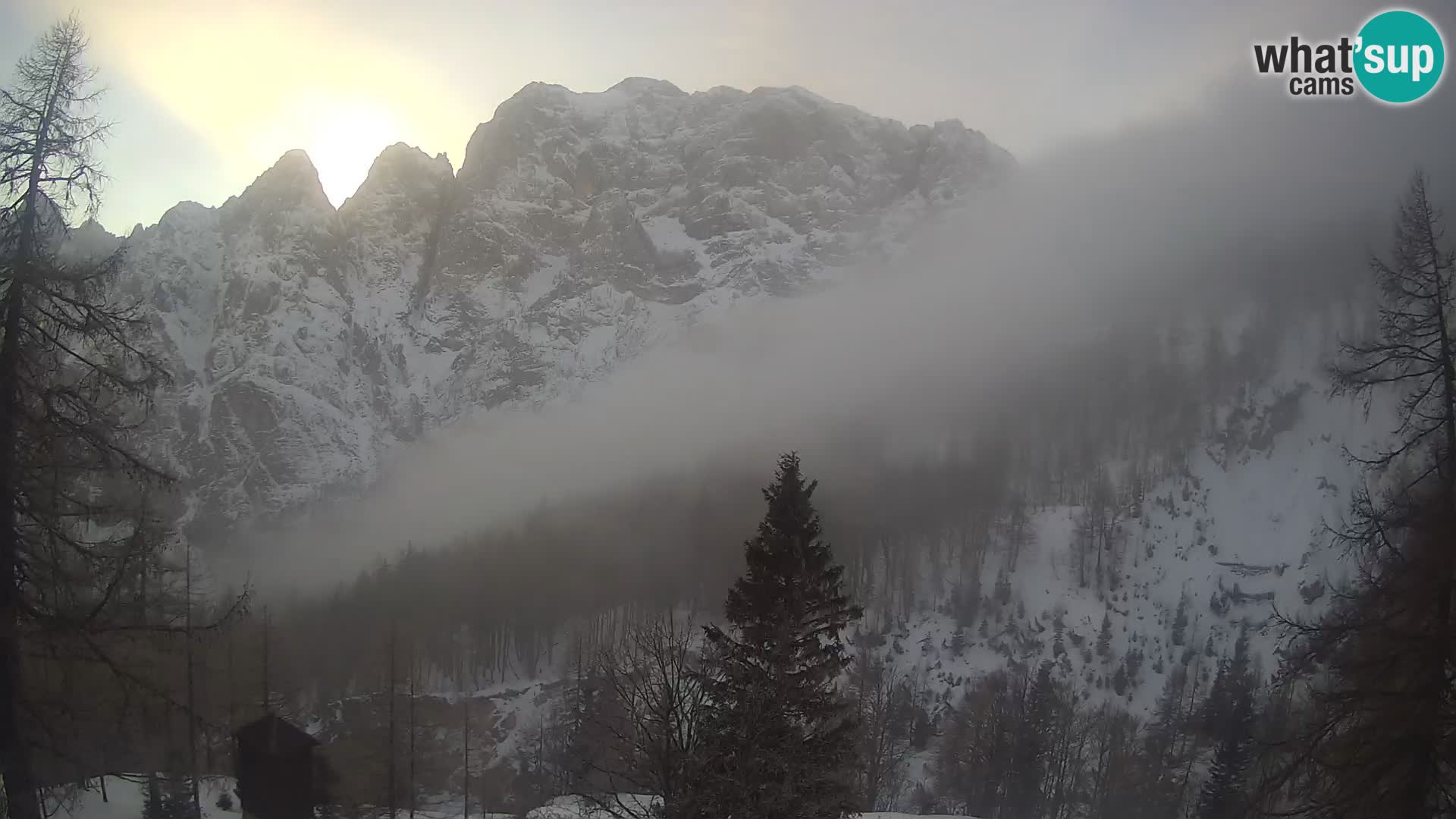 Vršič LIVE Webcam Haus Erjavčeva – Blick auf PRISOJNIK – Slowenien