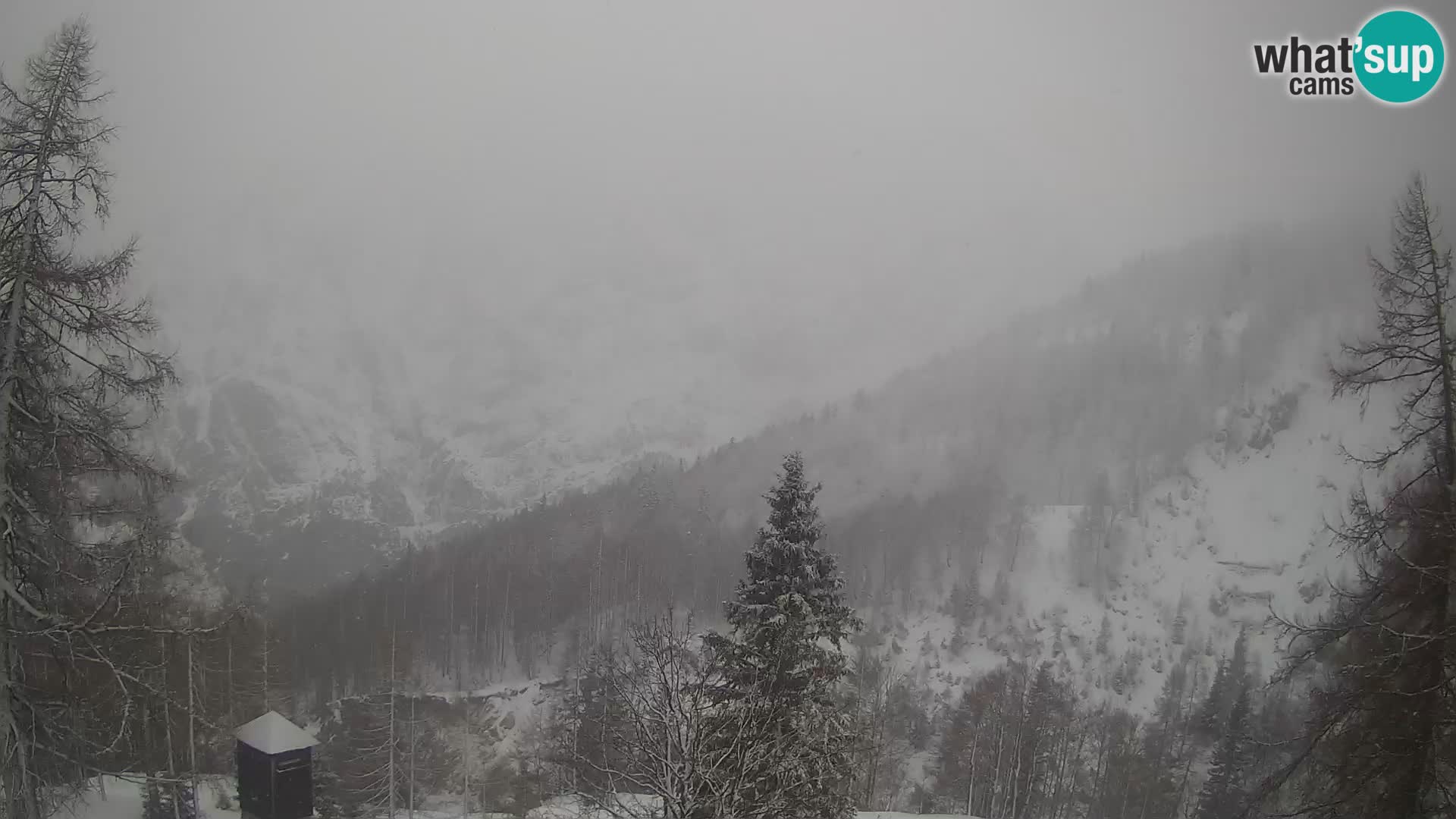 Vršič LIVE webcam Erjavčeva house – view to PRISOJNIK – Slovenia