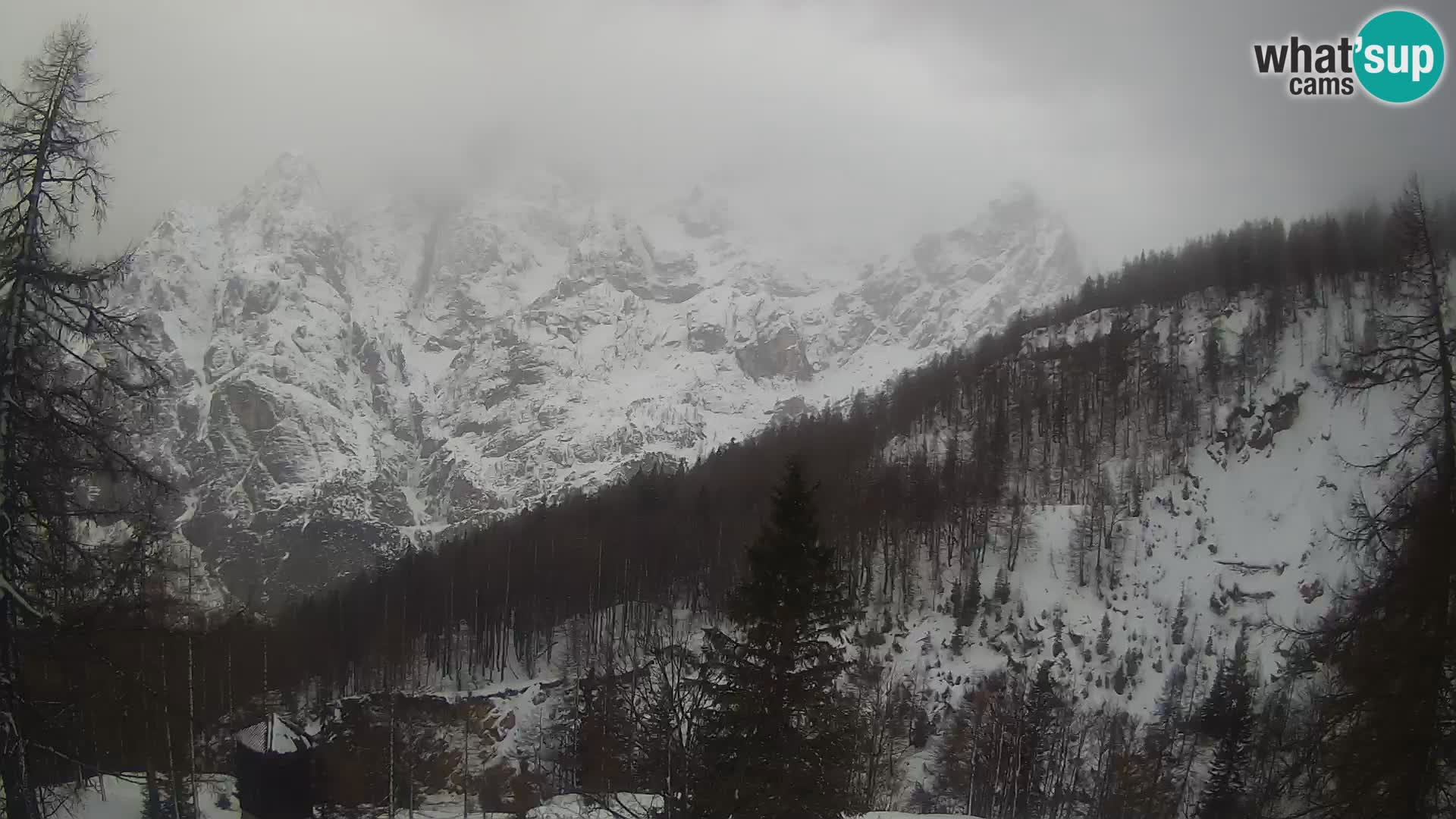 Vršič LIVE webcam casa Erjavčeva – vista sul PRISOJNIK – Slovenia