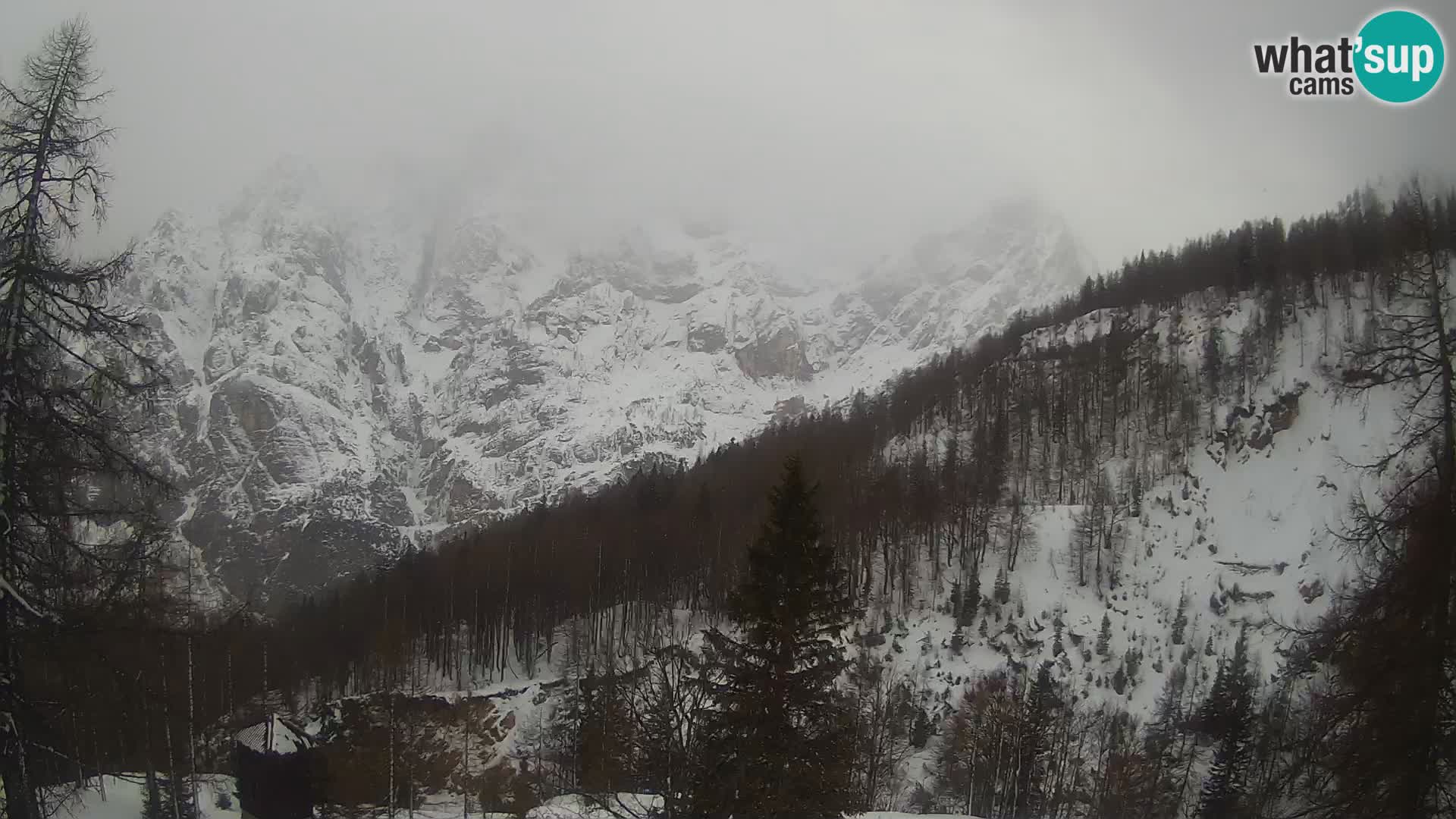 Vršič LIVE webcam casa Erjavčeva – vista sul PRISOJNIK – Slovenia