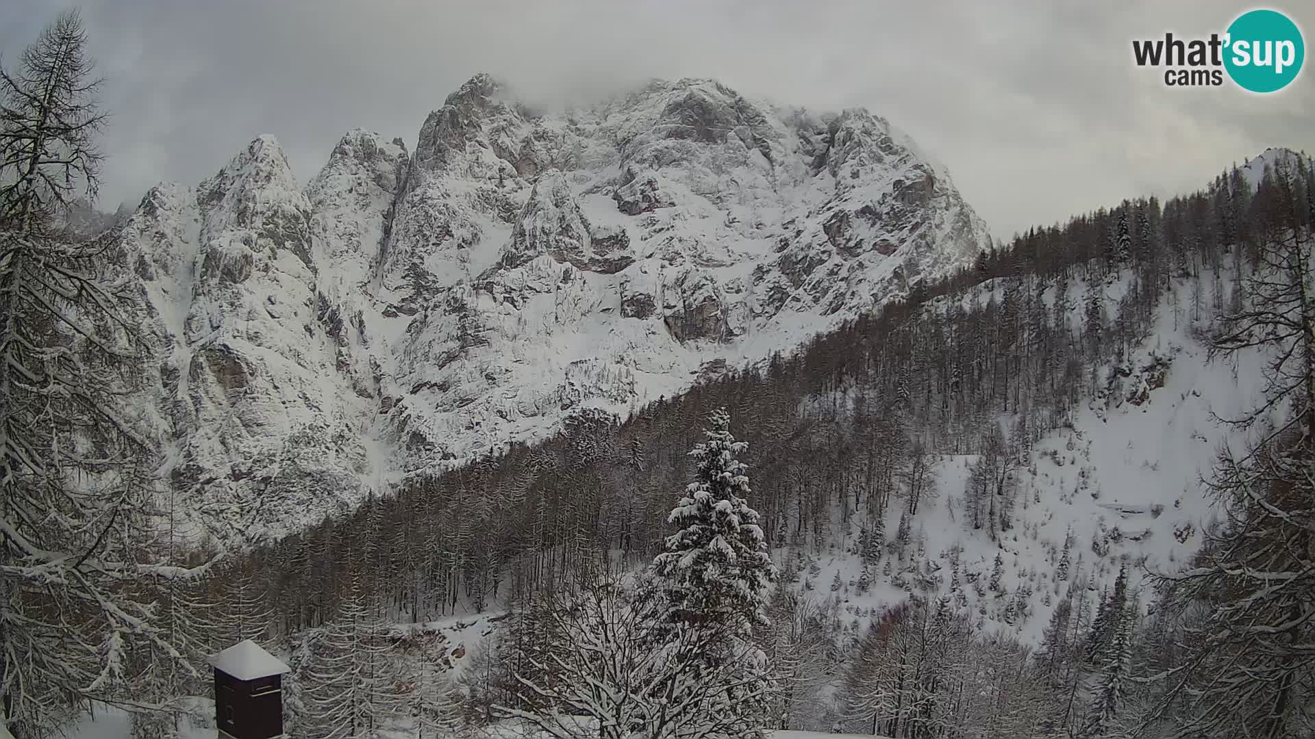 Vršič LIVE Webcam Haus Erjavčeva – Blick auf PRISOJNIK – Slowenien