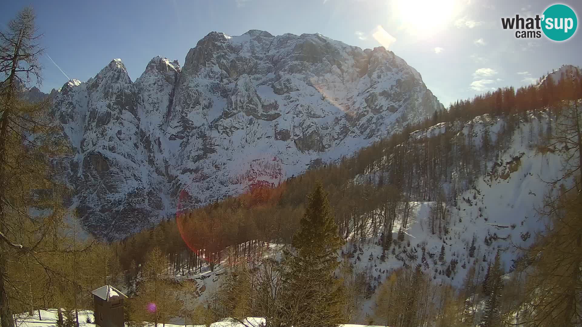 Vršič LIVE webcam Erjavčeva house – view to PRISOJNIK – Slovenia