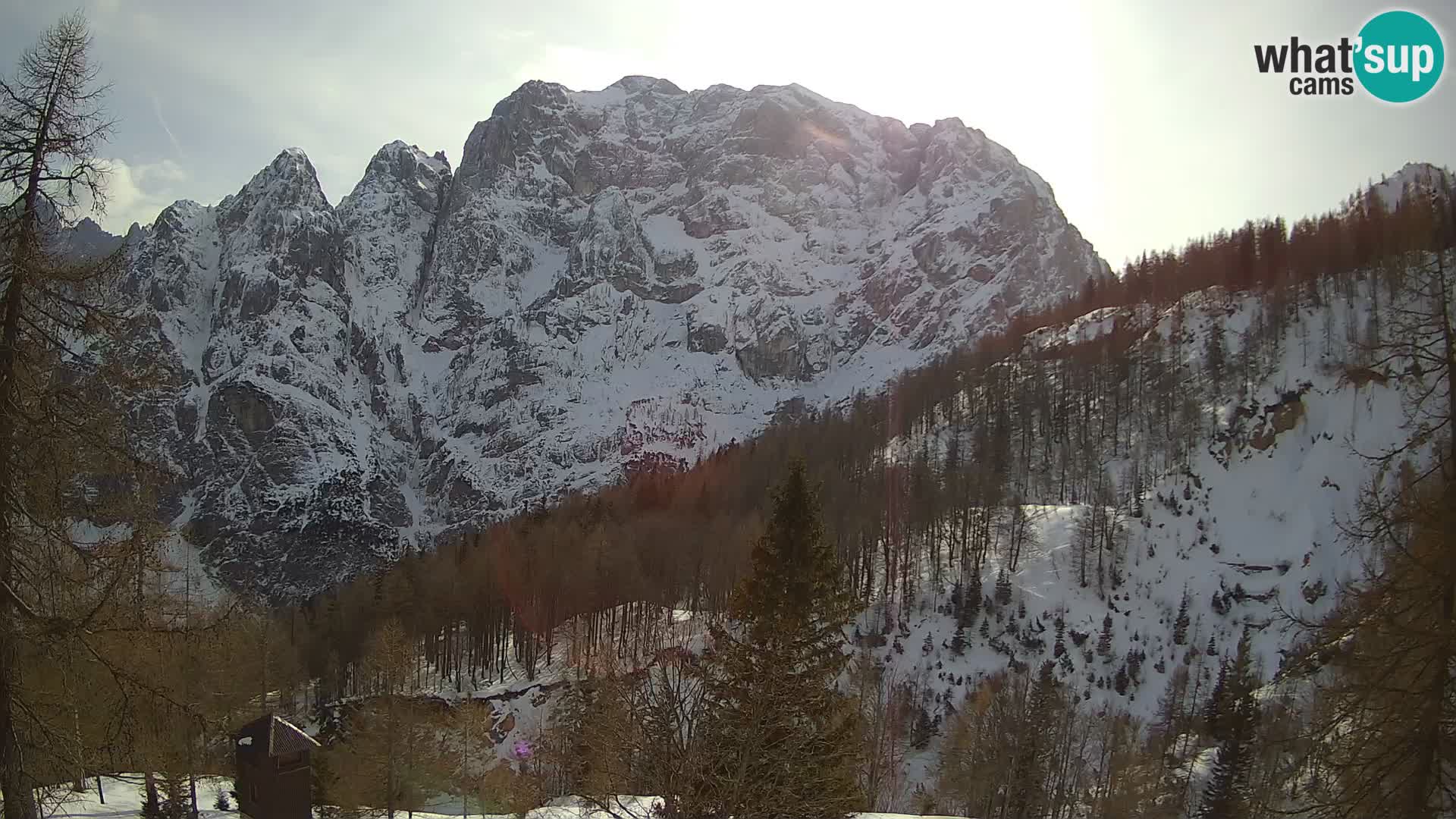 Vršič LIVE Webcam Haus Erjavčeva – Blick auf PRISOJNIK – Slowenien