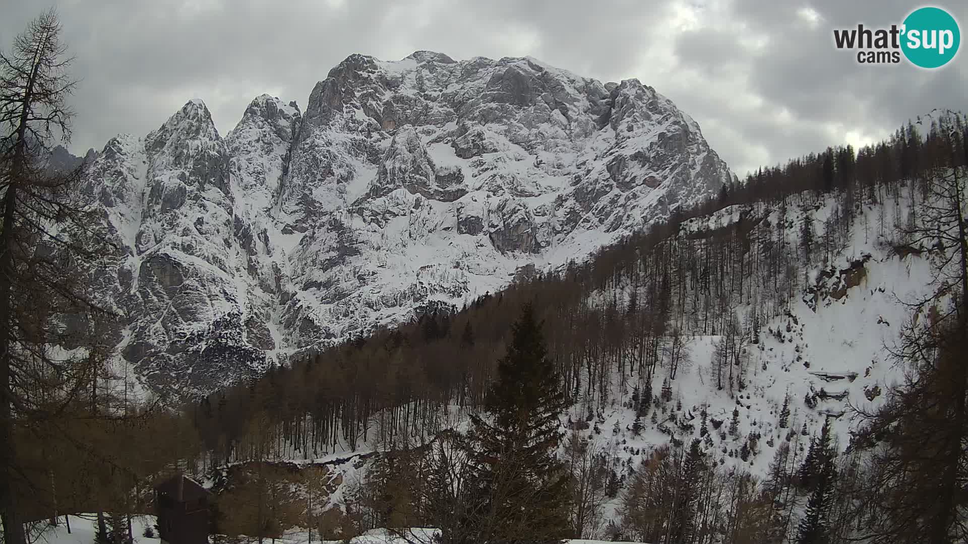 Vršič LIVE webcam casa Erjavčeva – vista sul PRISOJNIK – Slovenia