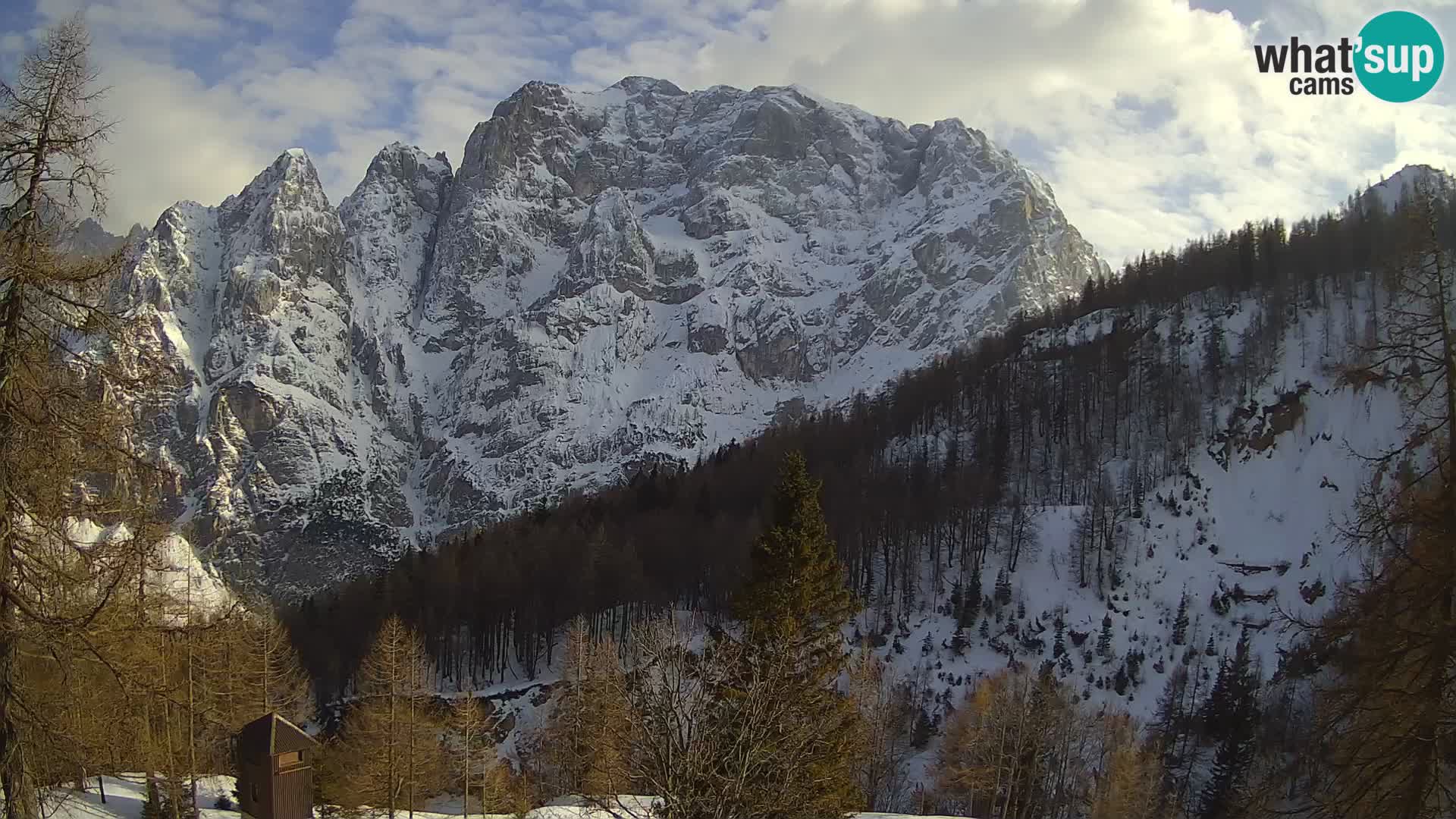 Vršič LIVE Webcam Haus Erjavčeva – Blick auf PRISOJNIK – Slowenien