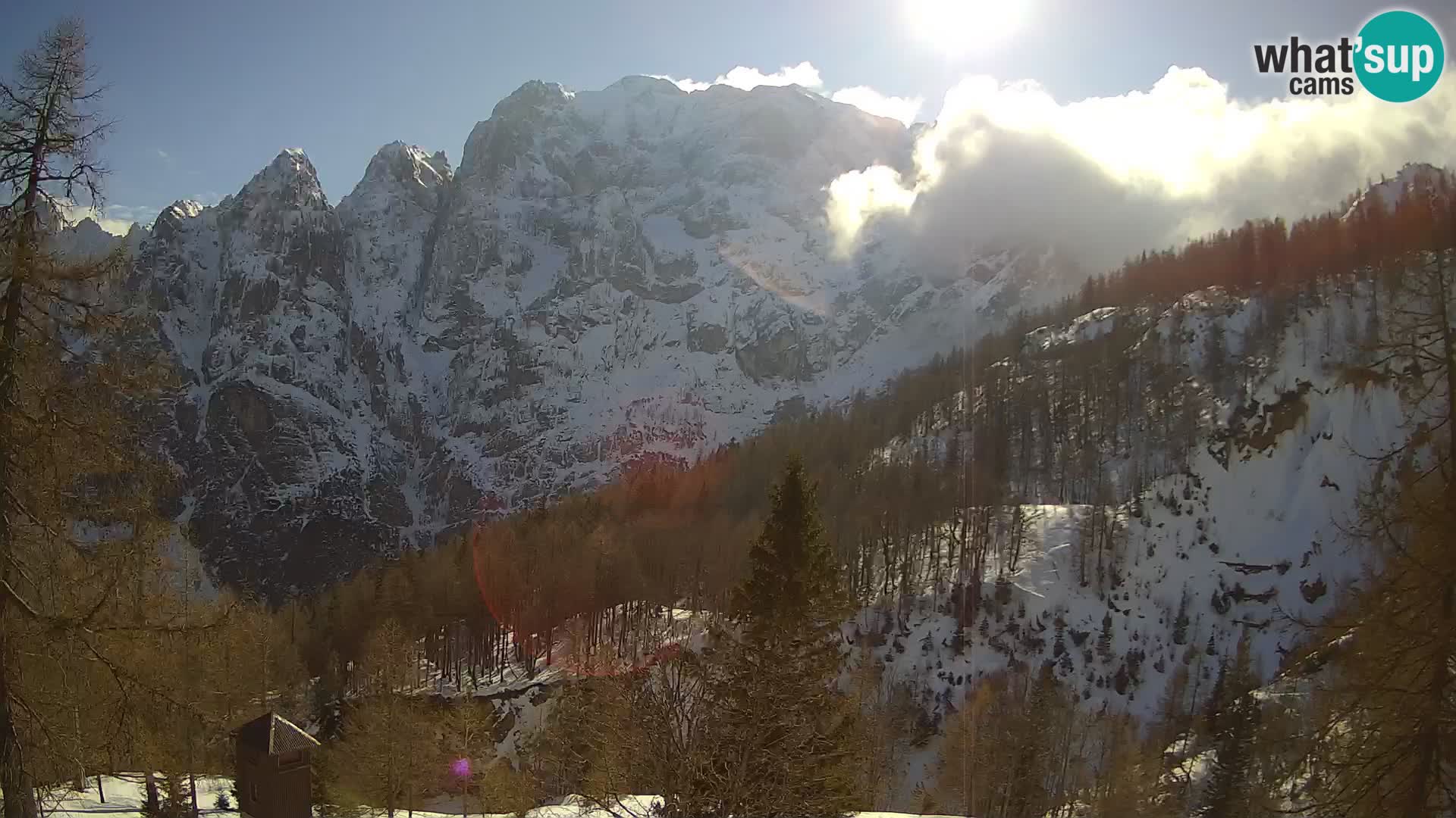 Vršič LIVE webcam Erjavčeva house – view to PRISOJNIK – Slovenia