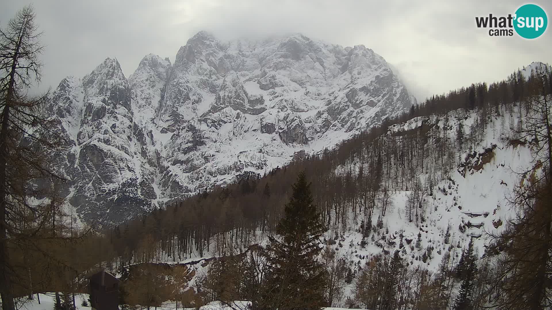 Vršič LIVE Webcam Haus Erjavčeva – Blick auf PRISOJNIK – Slowenien