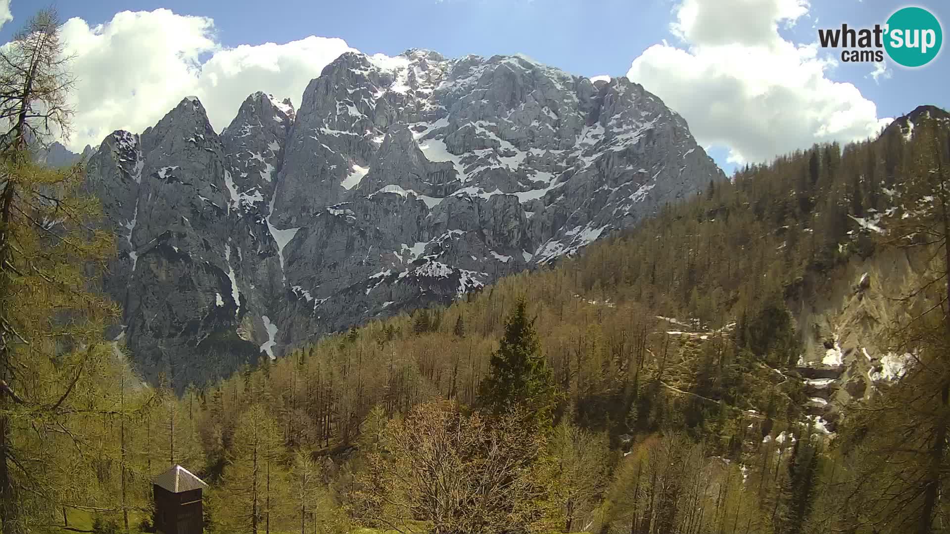 Vršič spletna kamera Erjavčeva hiša – pogled na PRISOJNIK