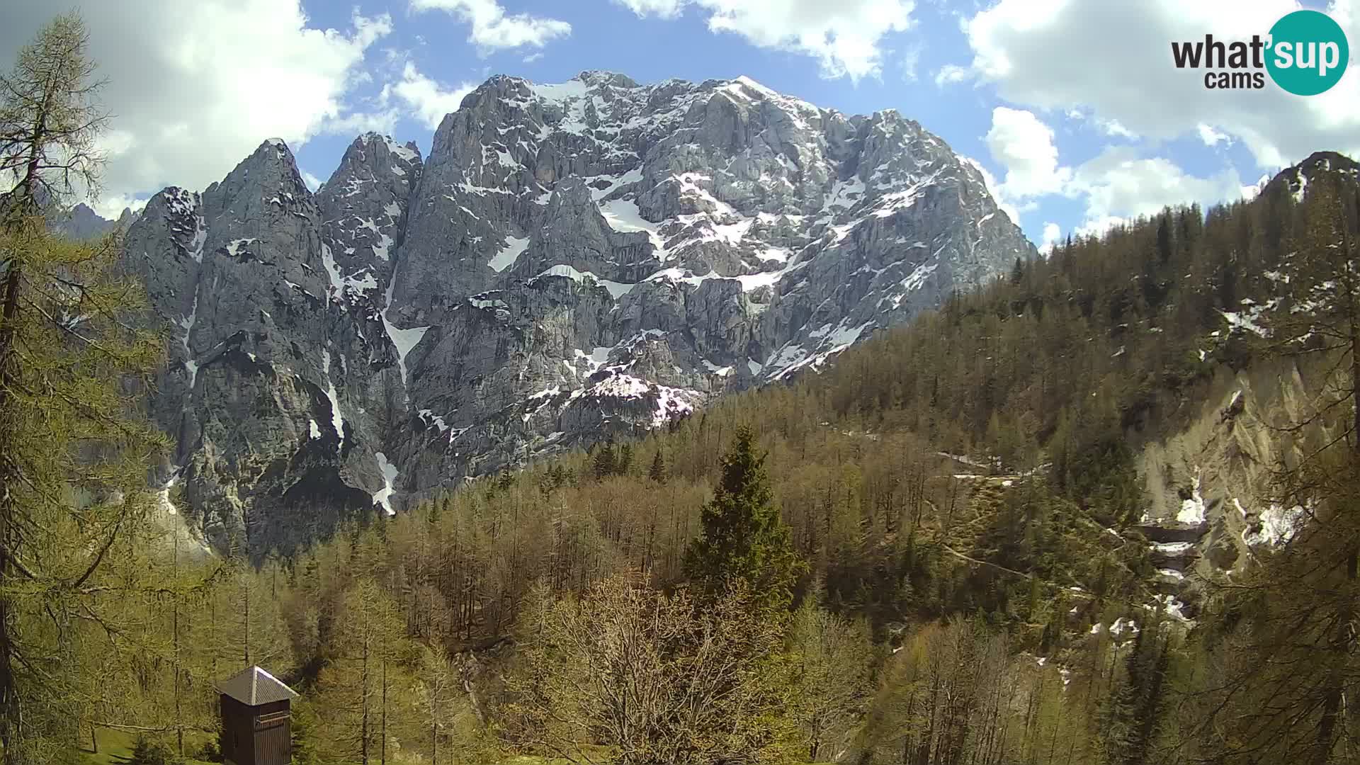 Vršič spletna kamera Erjavčeva hiša – pogled na PRISOJNIK