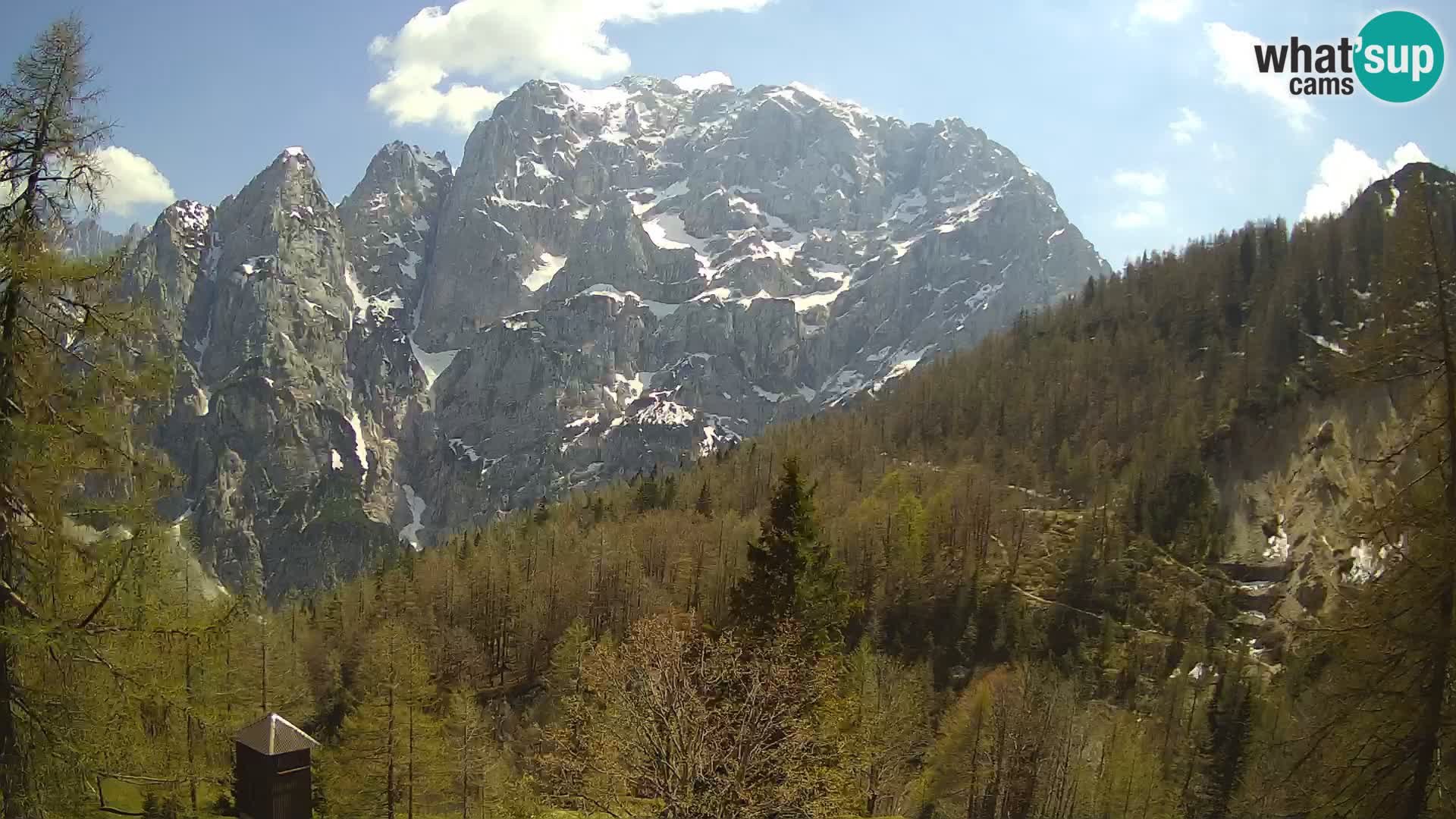 Vršič spletna kamera Erjavčeva hiša – pogled na PRISOJNIK