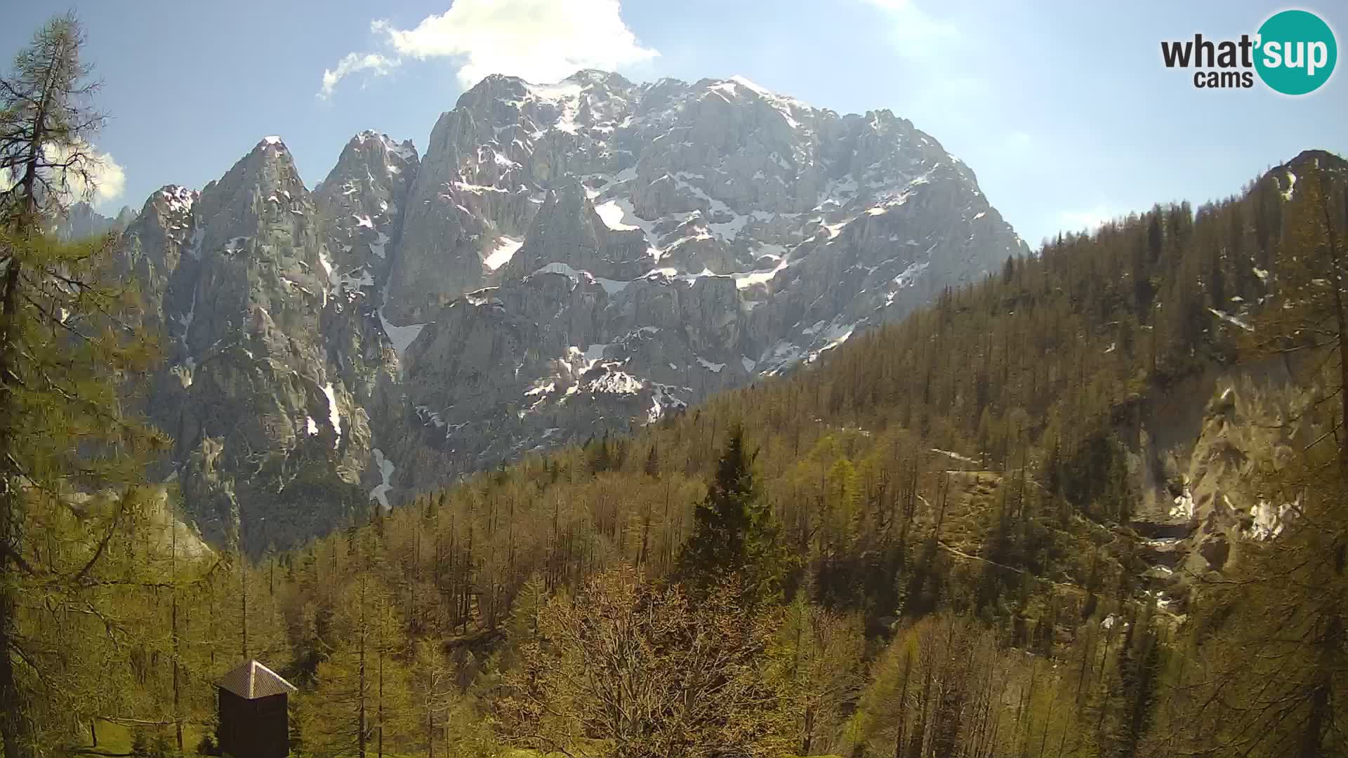 Vršič LIVE webcam casa Erjavčeva – vista sul PRISOJNIK – Slovenia