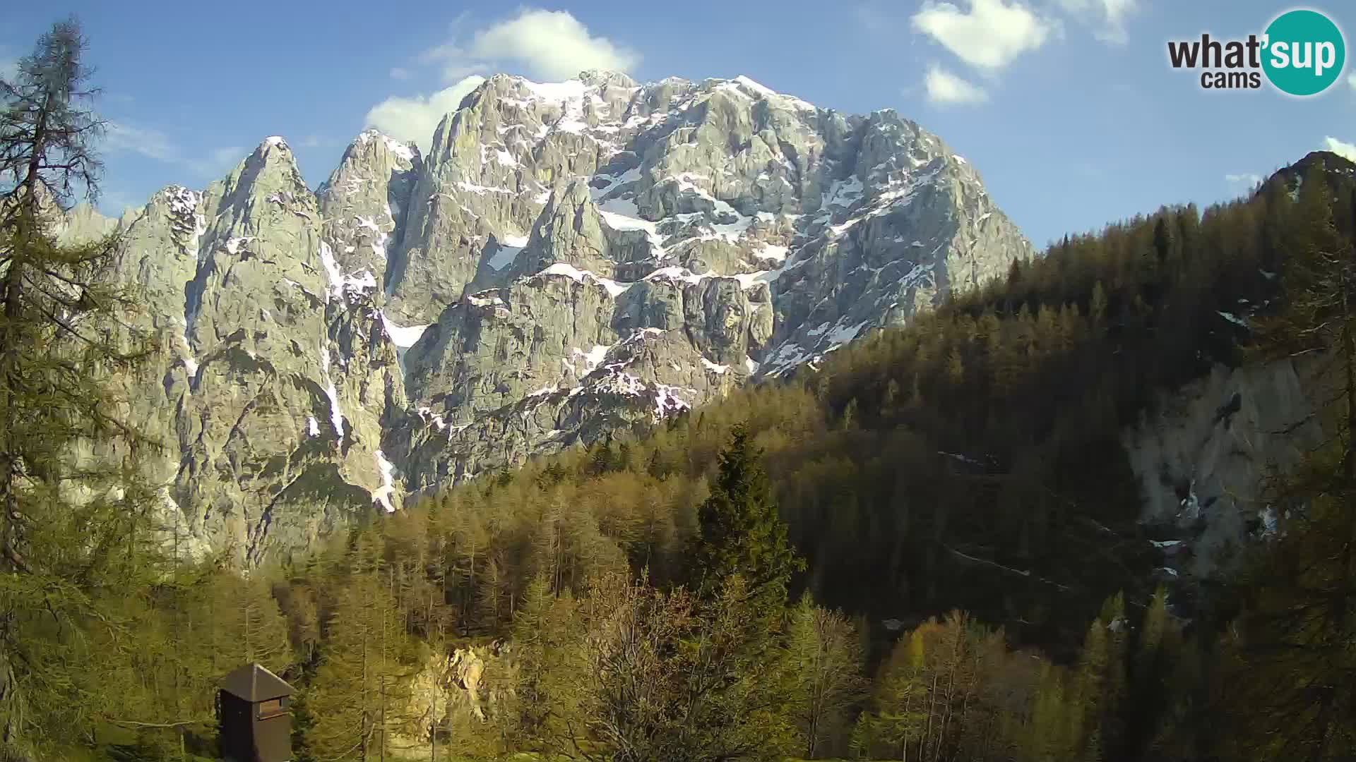 Vršič LIVE webcam Erjavčeva house – view to PRISOJNIK – Slovenia
