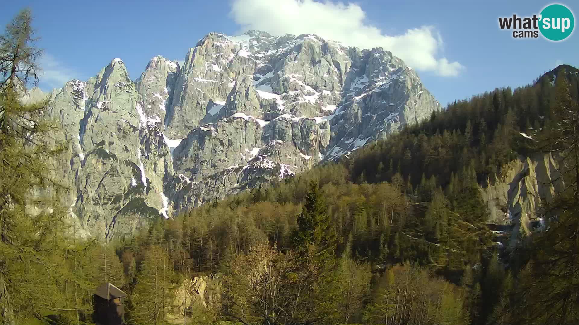 Vršič spletna kamera Erjavčeva hiša – pogled na PRISOJNIK