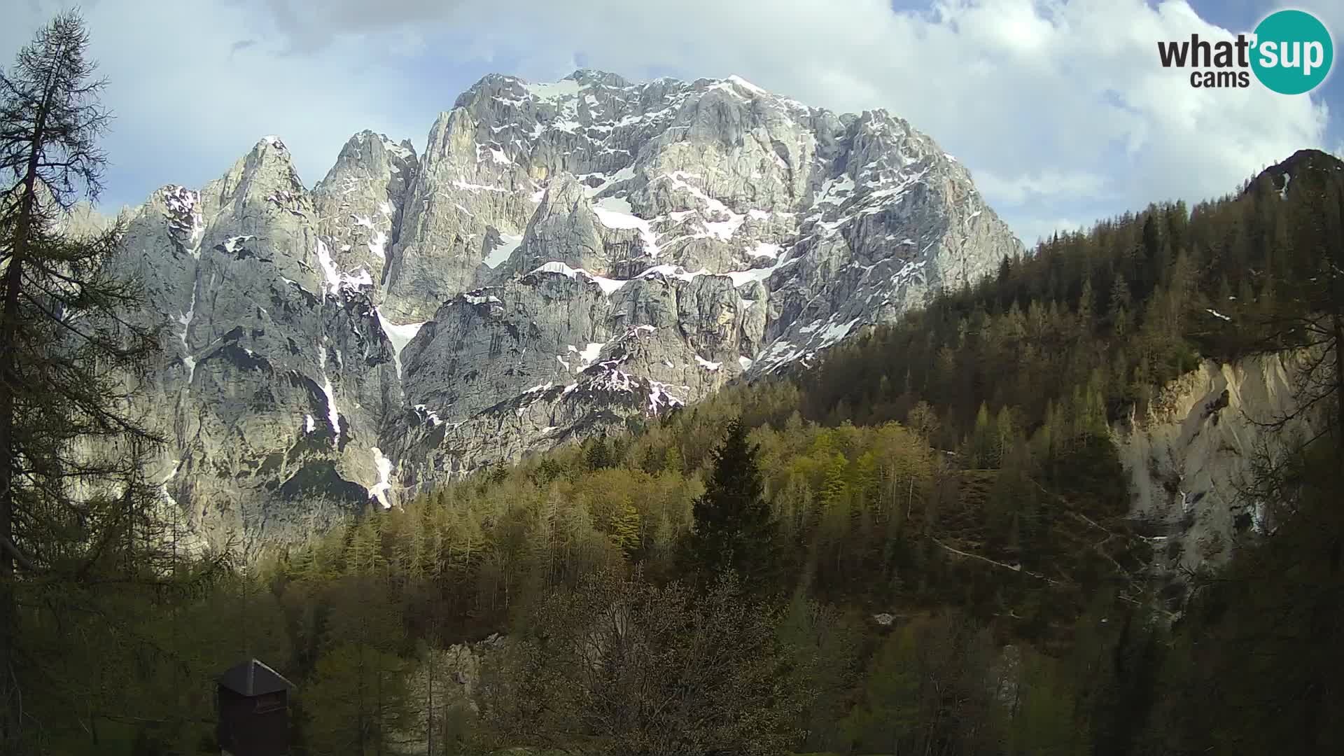 Vršič LIVE webcam Erjavčeva house – view to PRISOJNIK – Slovenia