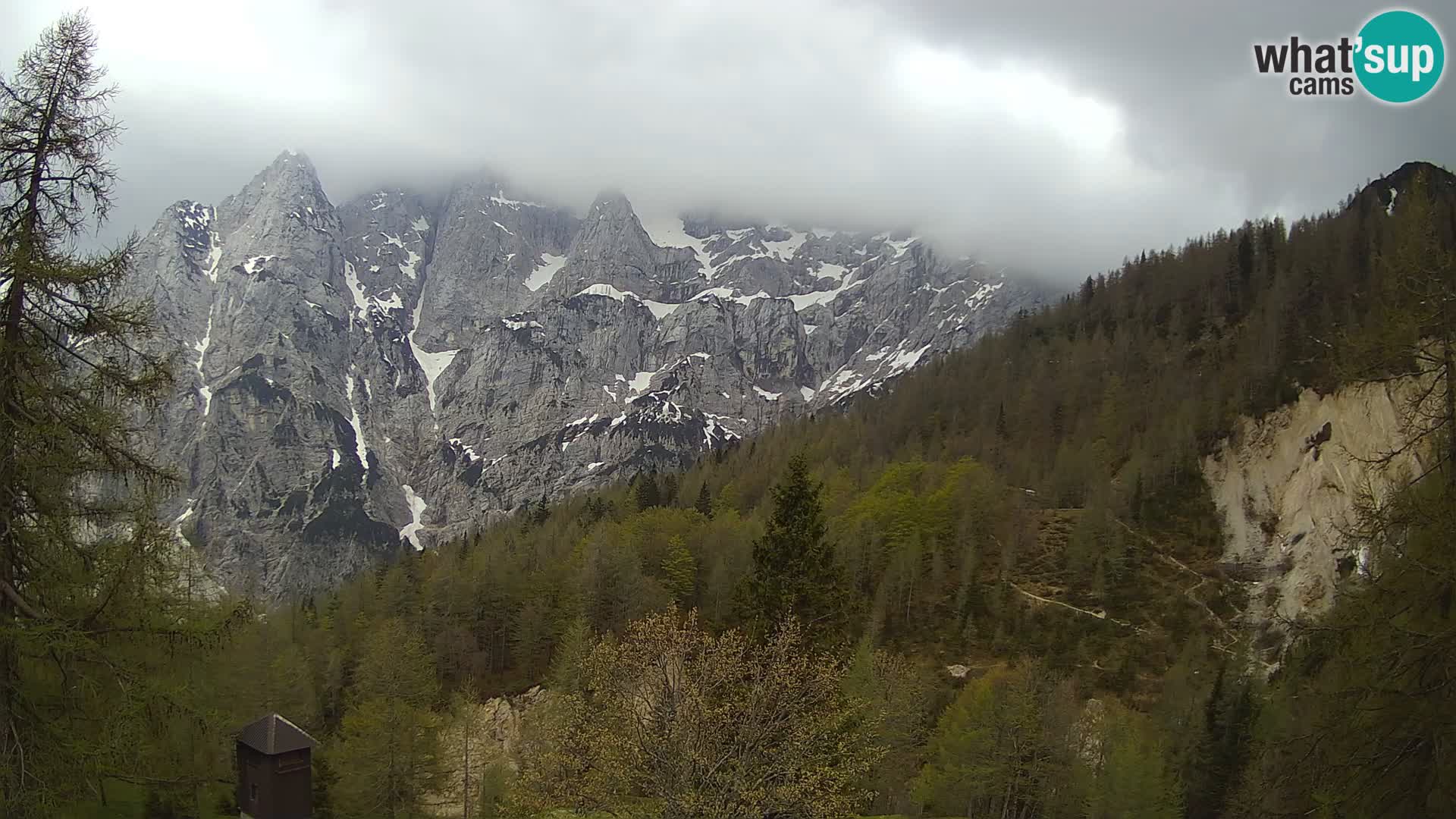 Webcam Vršič LIVE maison Erjavčeva – vue sur PRISOJNIK – Slovénie