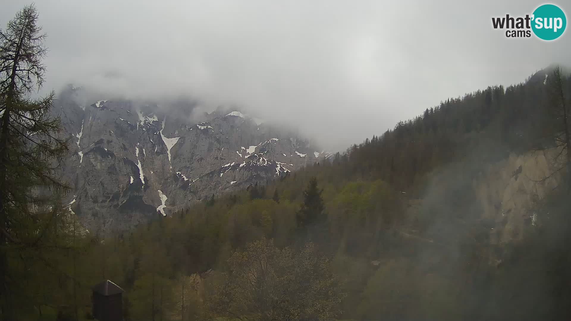 Webcam Vršič LIVE maison Erjavčeva – vue sur PRISOJNIK – Slovénie