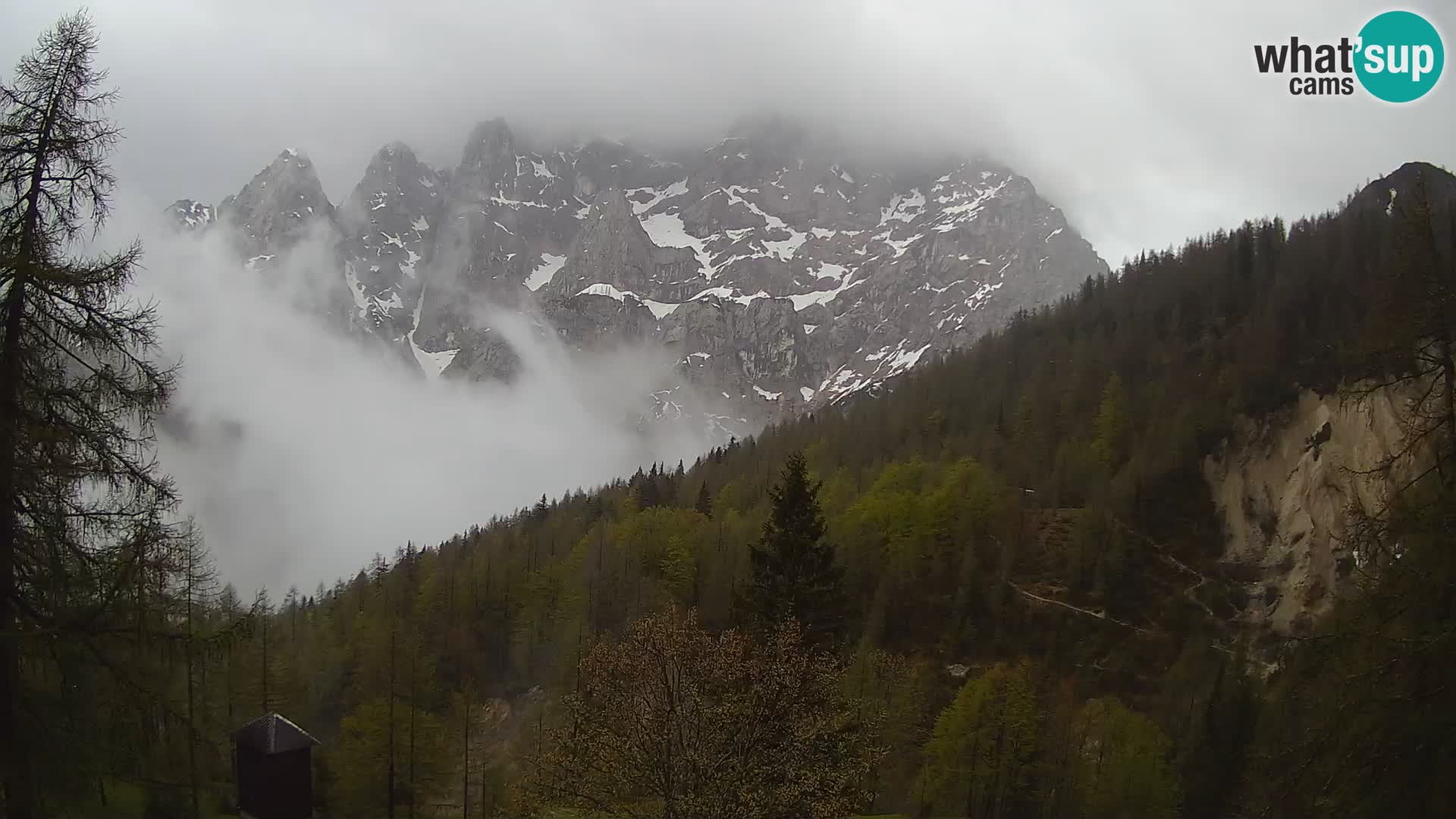 Vršič LIVE webcam Erjavčeva house – view to PRISOJNIK – Slovenia