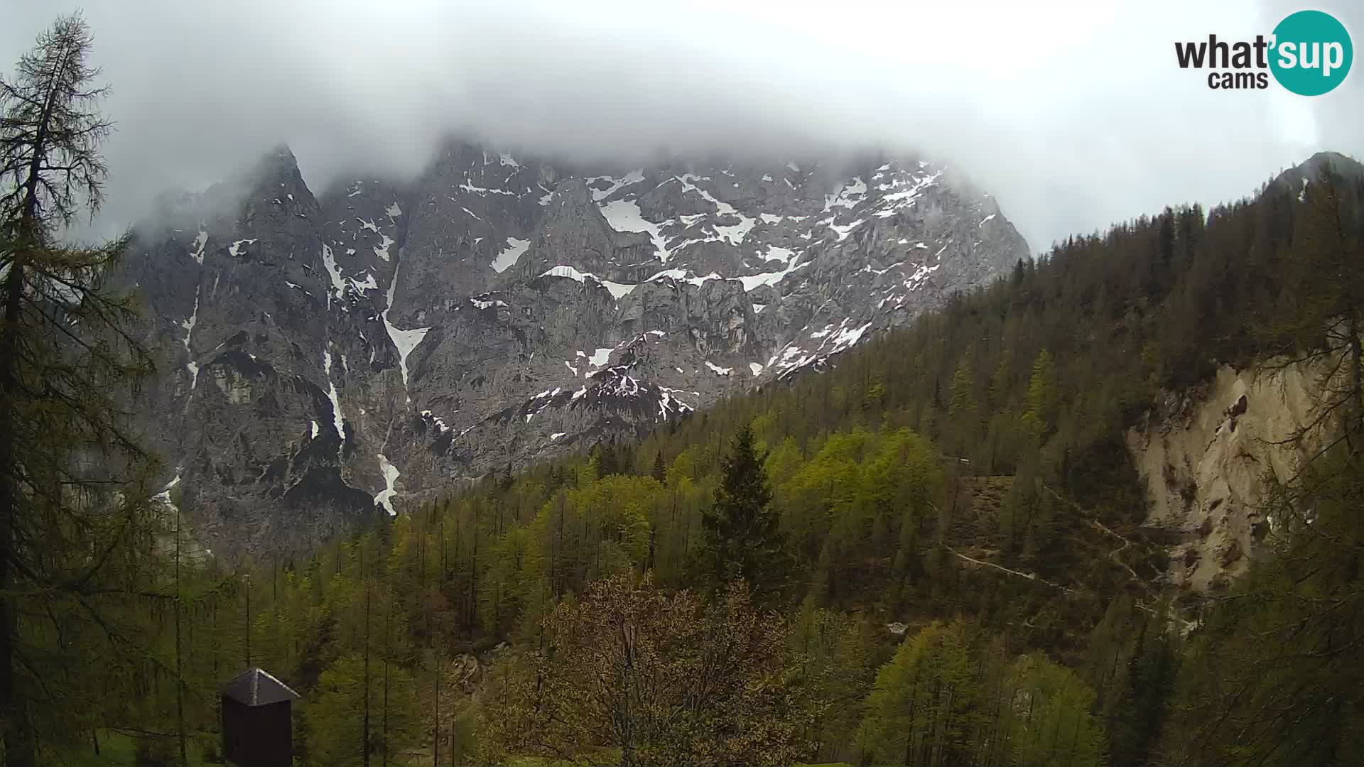 Vršič LIVE webcam casa Erjavčeva – vista sul PRISOJNIK – Slovenia