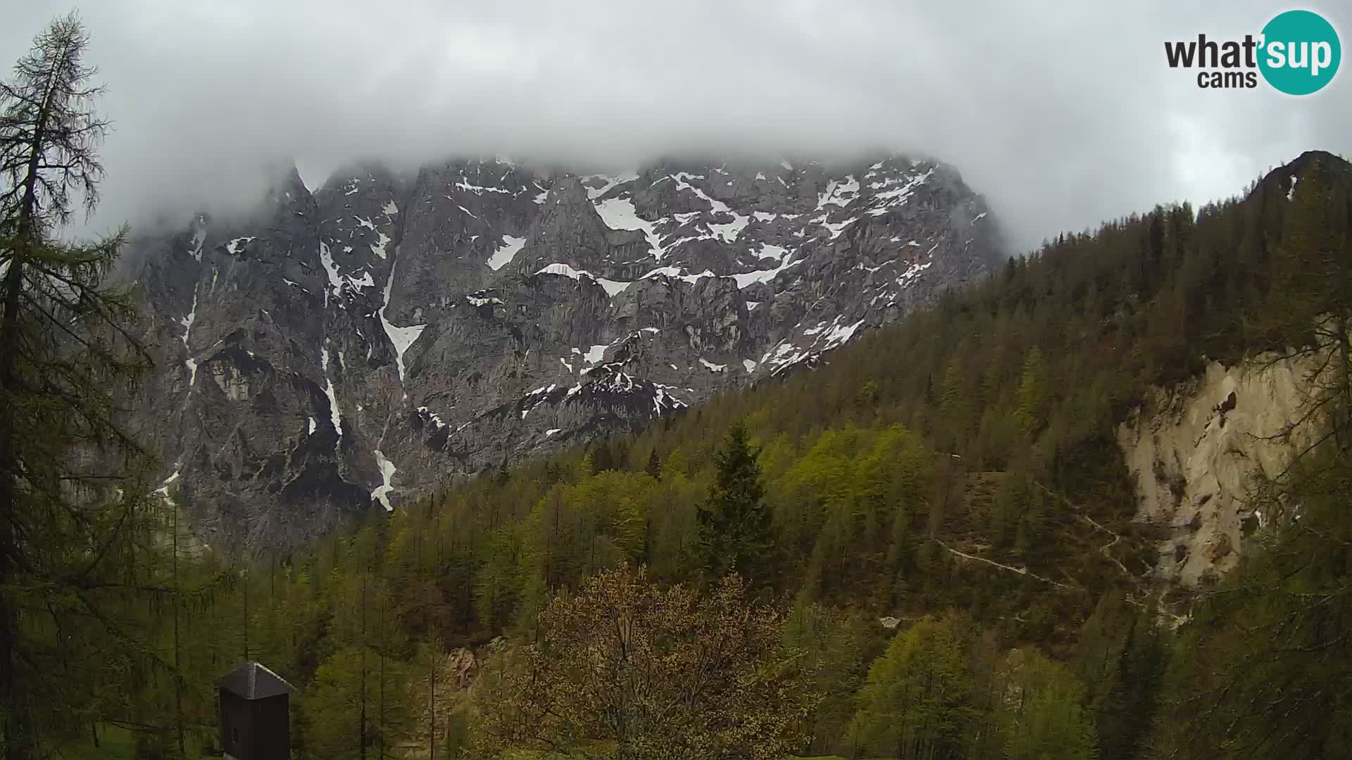 Vršič spletna kamera Erjavčeva hiša – pogled na PRISOJNIK