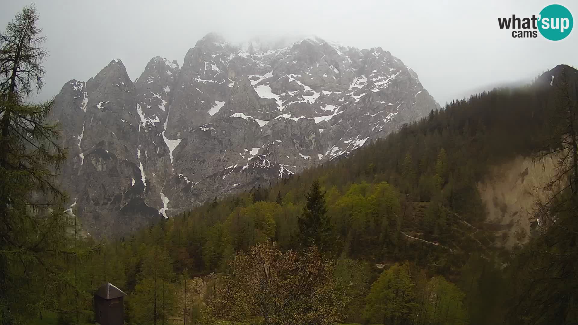 Vršič LIVE webcam casa Erjavčeva – vista sul PRISOJNIK – Slovenia