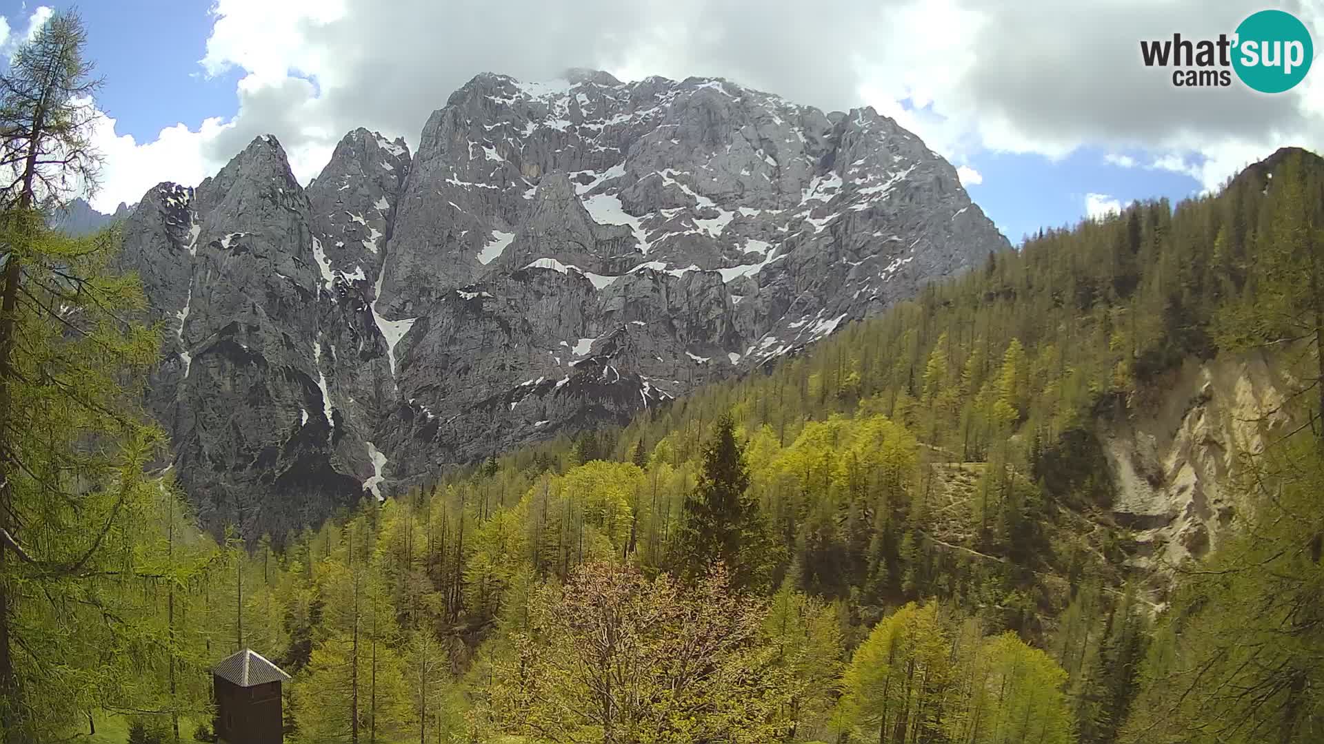 Vršič LIVE Webcam Haus Erjavčeva – Blick auf PRISOJNIK – Slowenien