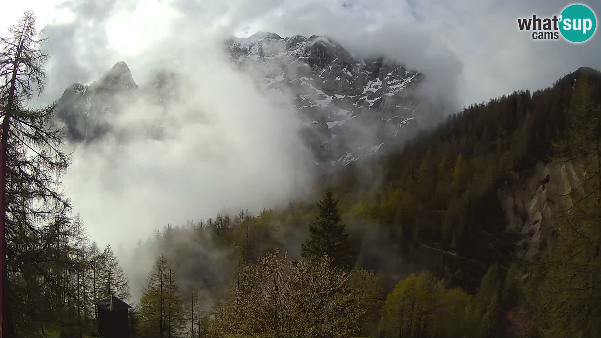 Vršič LIVE Webcam Haus Erjavčeva – Blick auf PRISOJNIK – Slowenien