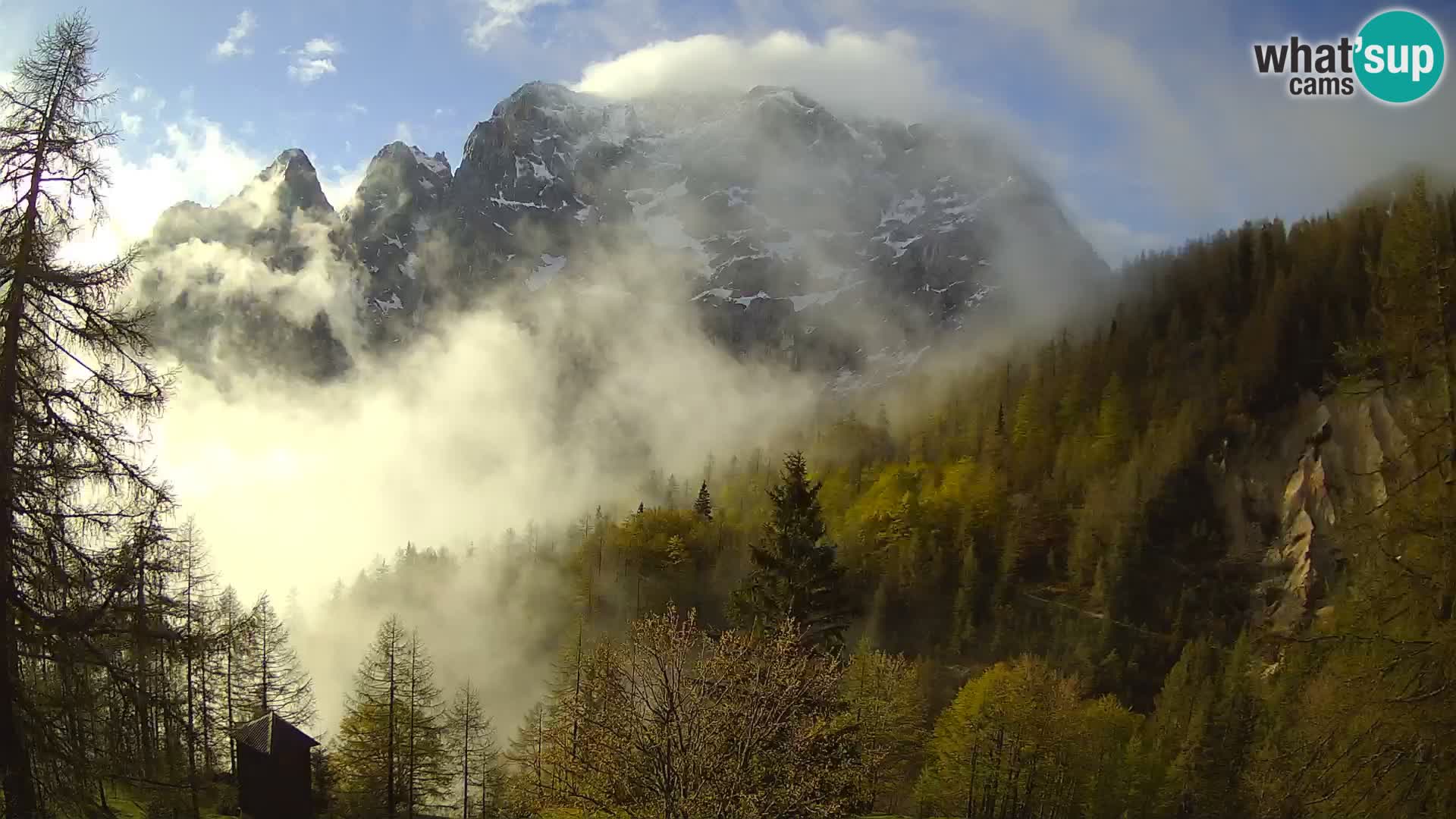 Vršič LIVE webcam casa Erjavčeva – vista sul PRISOJNIK – Slovenia