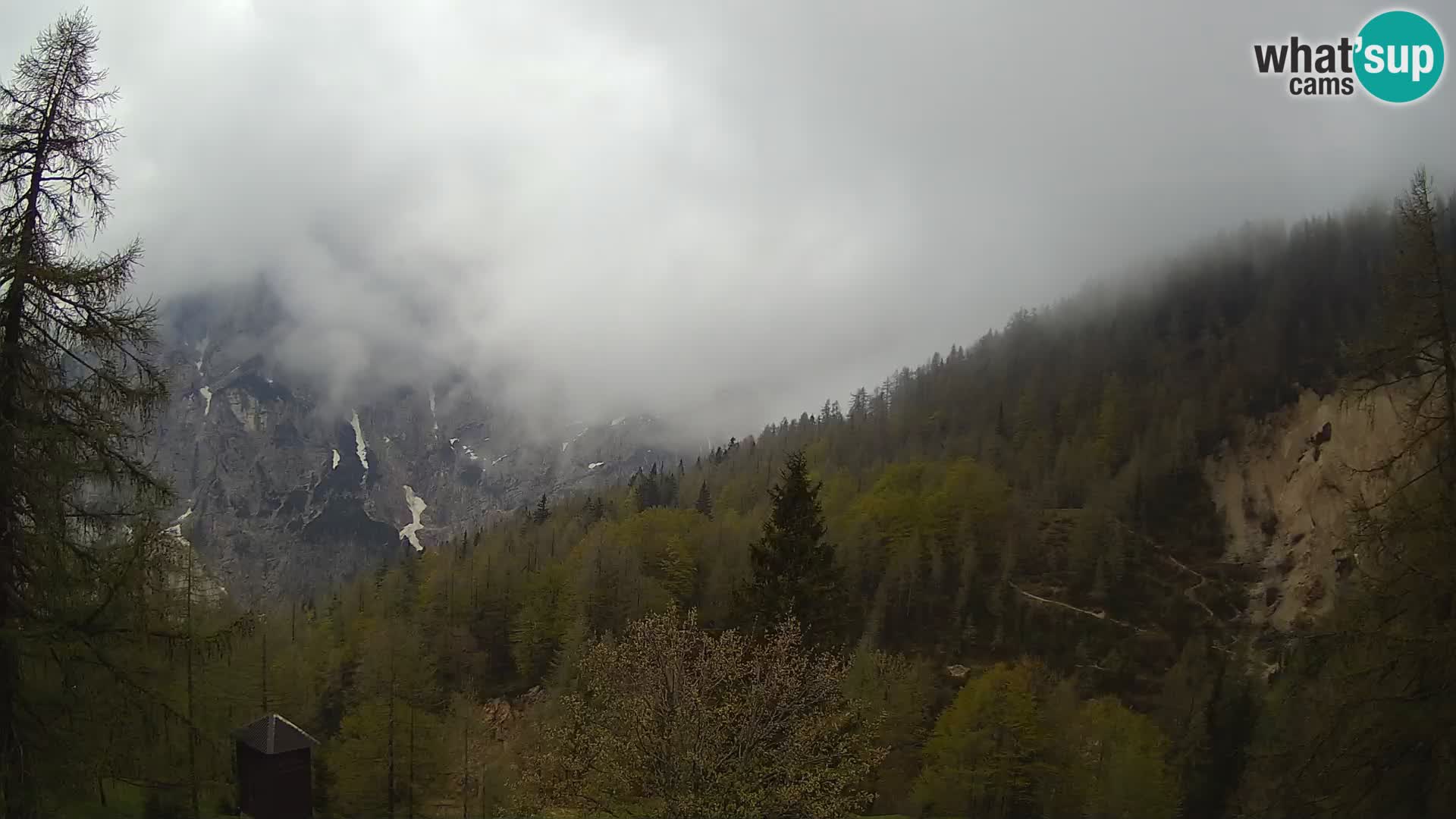 Vršič LIVE webcam casa Erjavčeva – vista sul PRISOJNIK – Slovenia