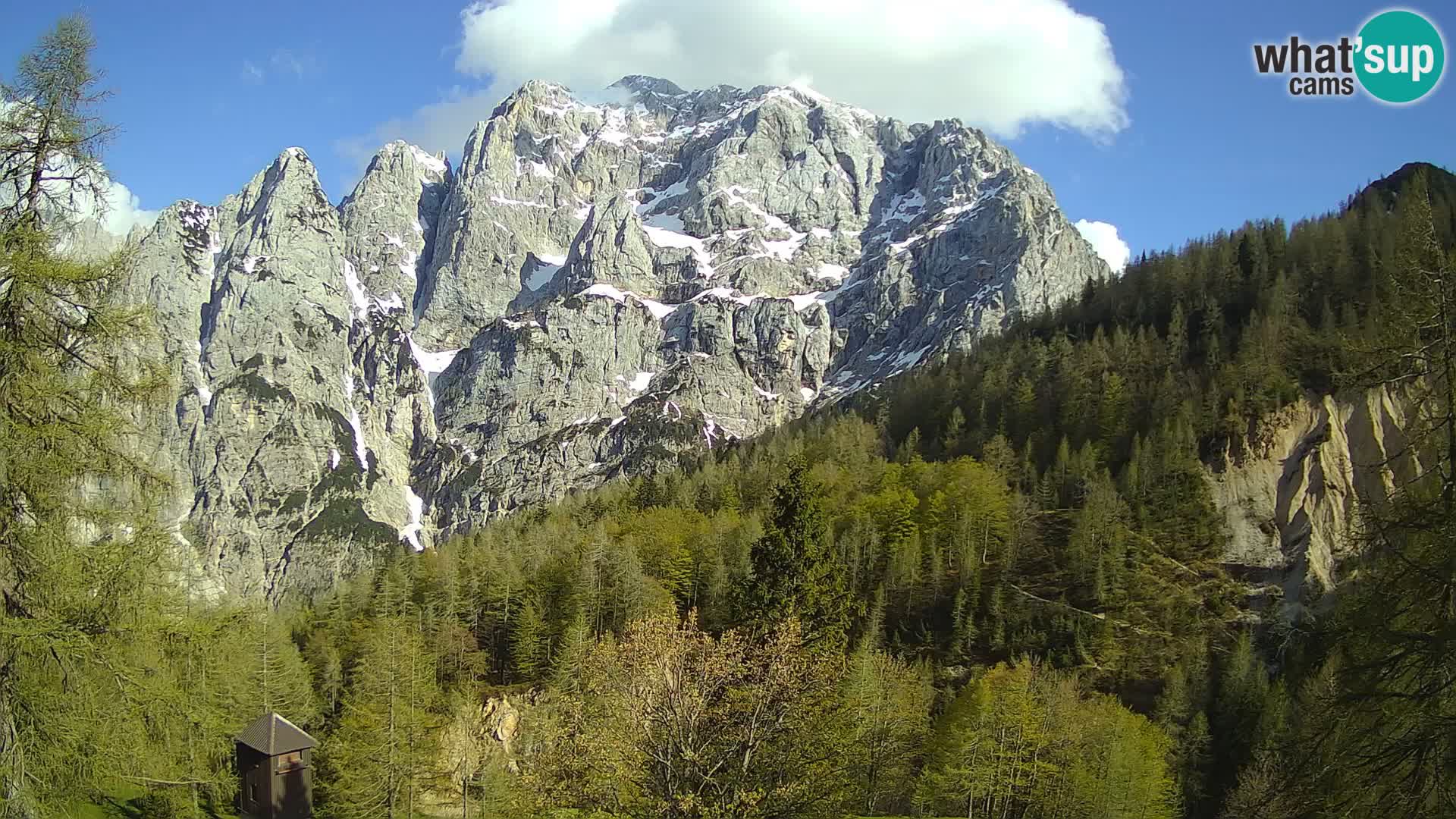 Vršič LIVE webcam Erjavčeva house – view to PRISOJNIK – Slovenia