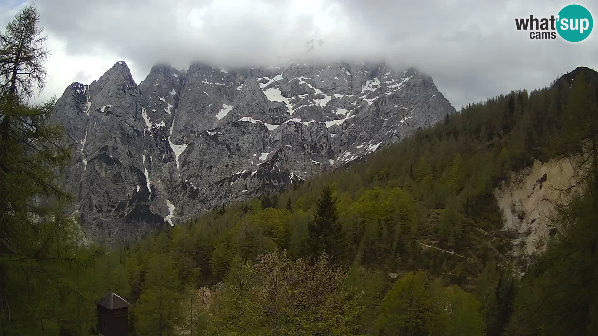 Vršič spletna kamera Erjavčeva hiša – pogled na PRISOJNIK